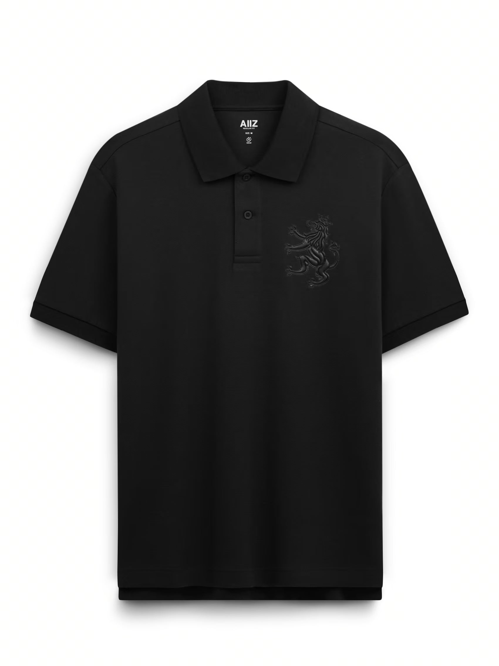 AIIZ Men's Big Lion Pique Polo Shirt