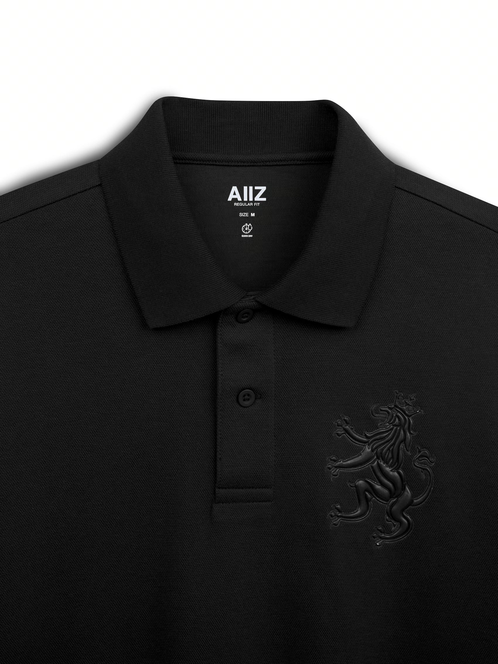 AIIZ Men's Big Lion Pique Polo Shirt