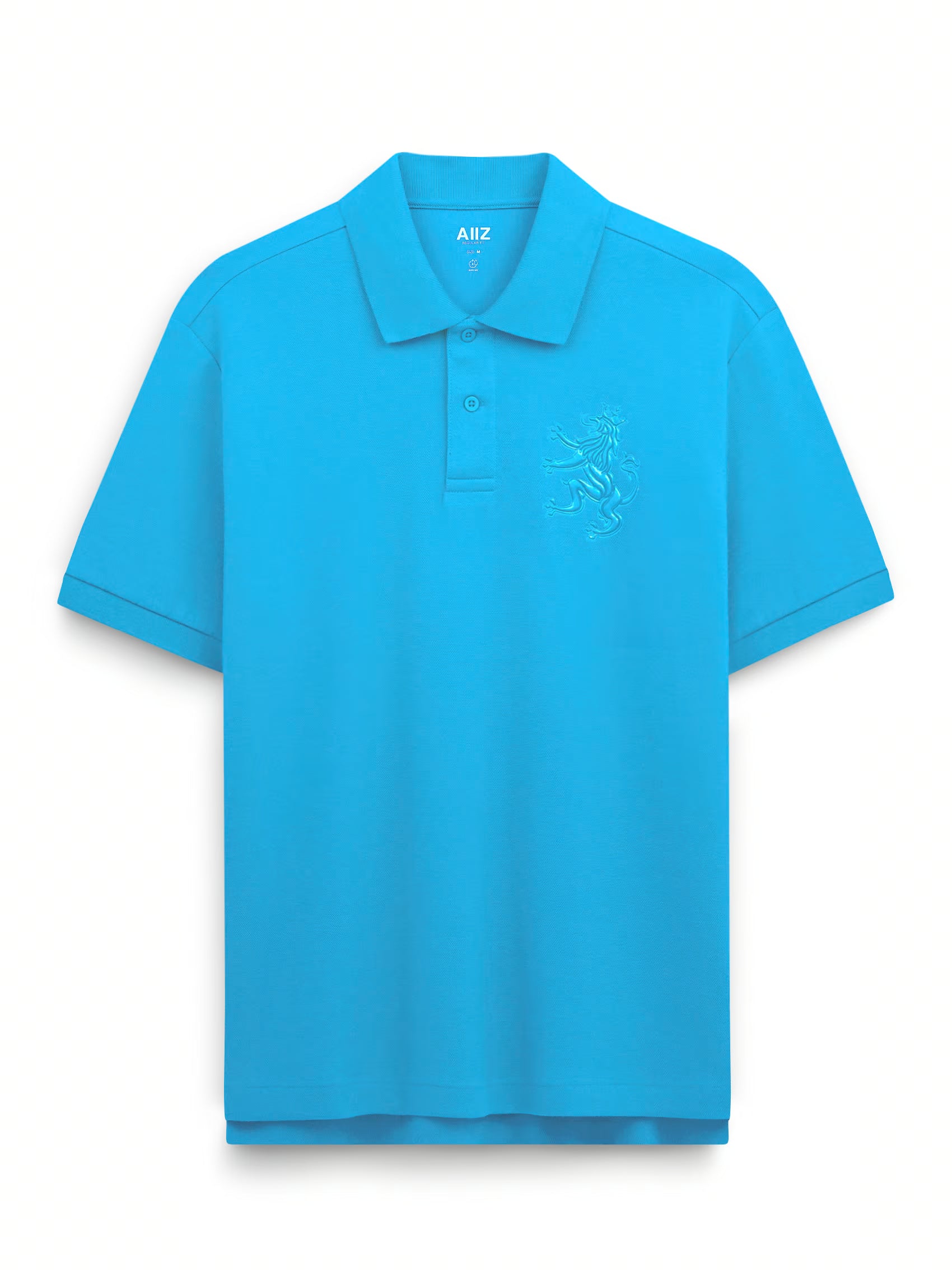 AIIZ Men's Big Lion Pique Polo Shirt