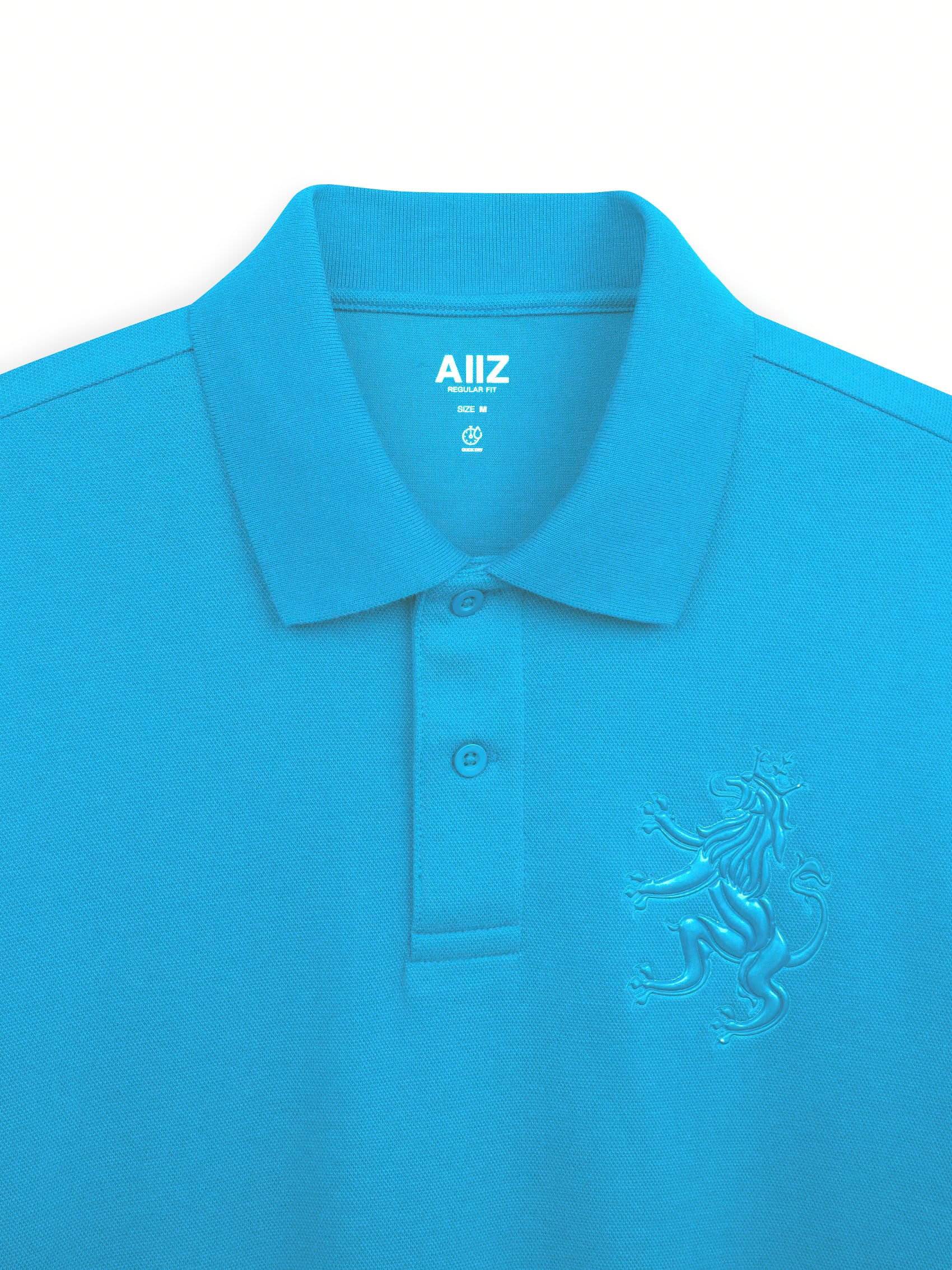 AIIZ Men's Big Lion Pique Polo Shirt