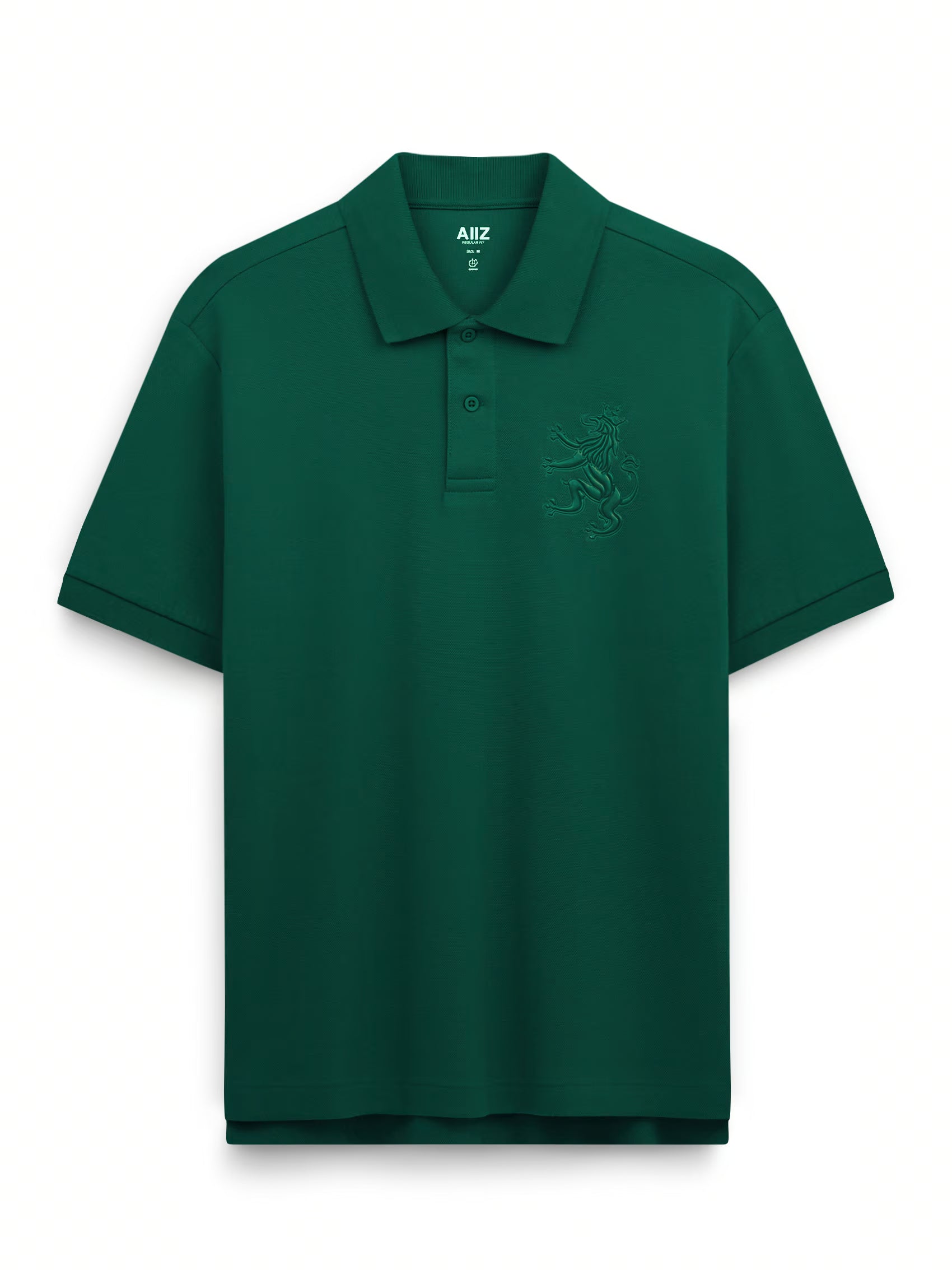 AIIZ Men's Big Lion Pique Polo Shirt