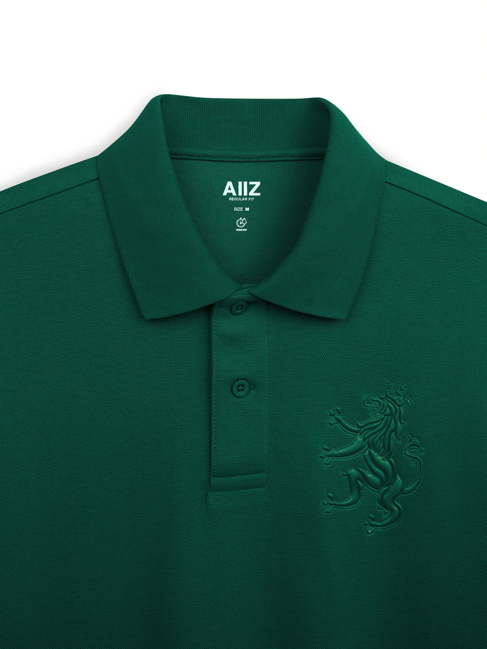 AIIZ Men's Big Lion Pique Polo Shirt