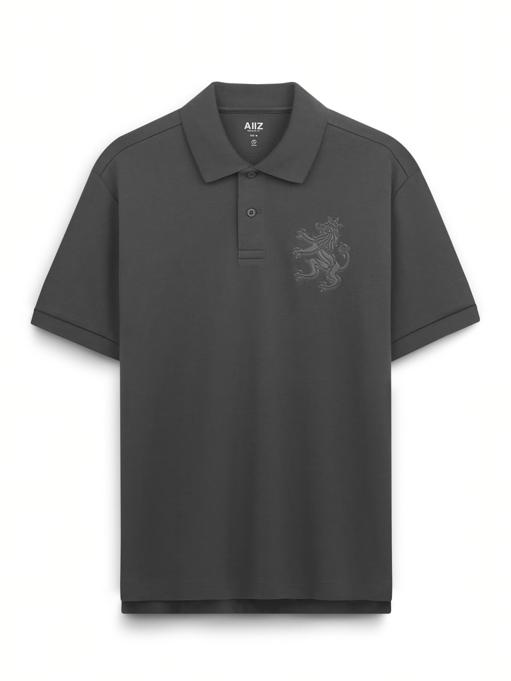 AIIZ Men's Big Lion Pique Polo Shirt