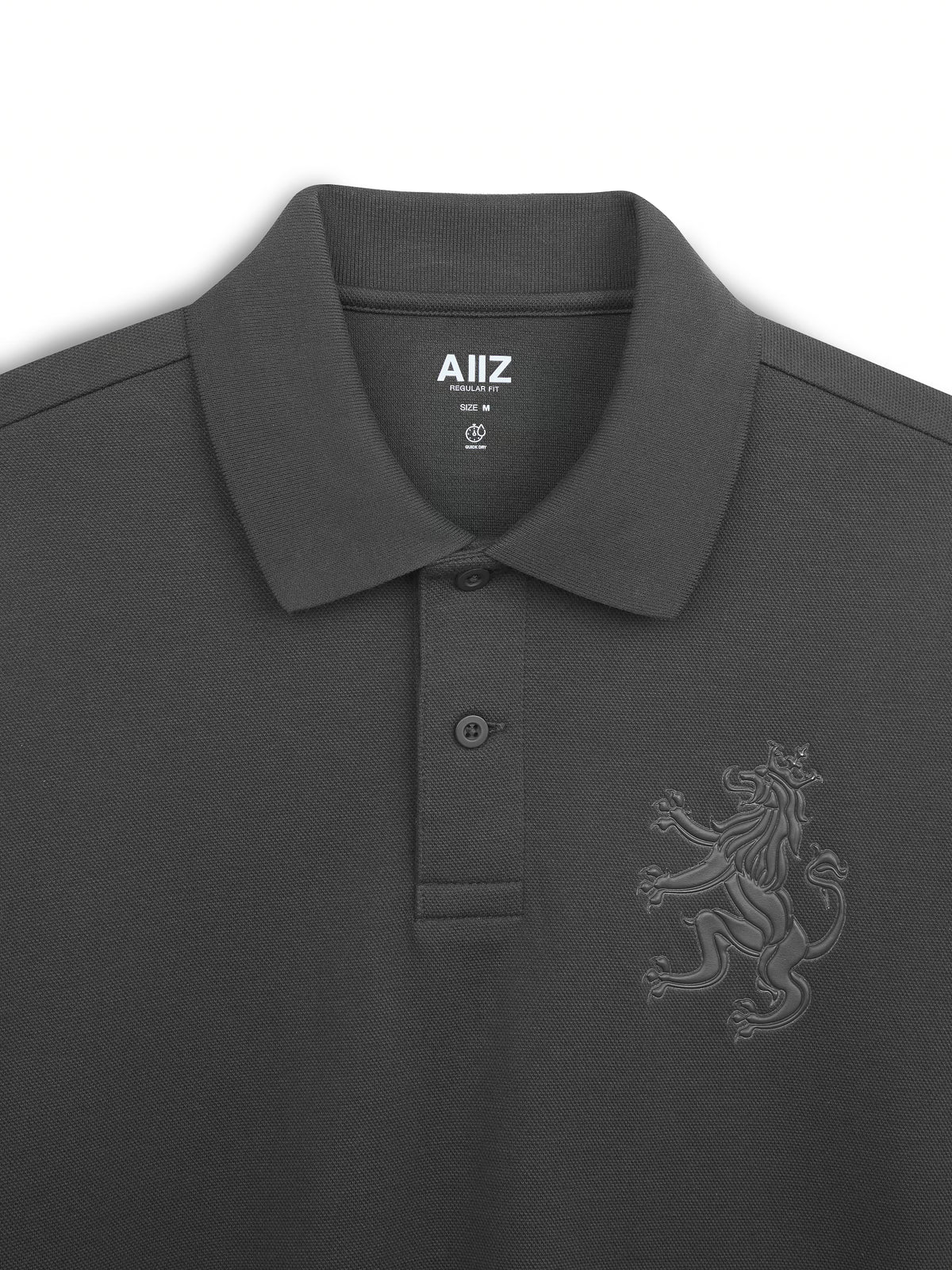 AIIZ Men's Big Lion Pique Polo Shirt