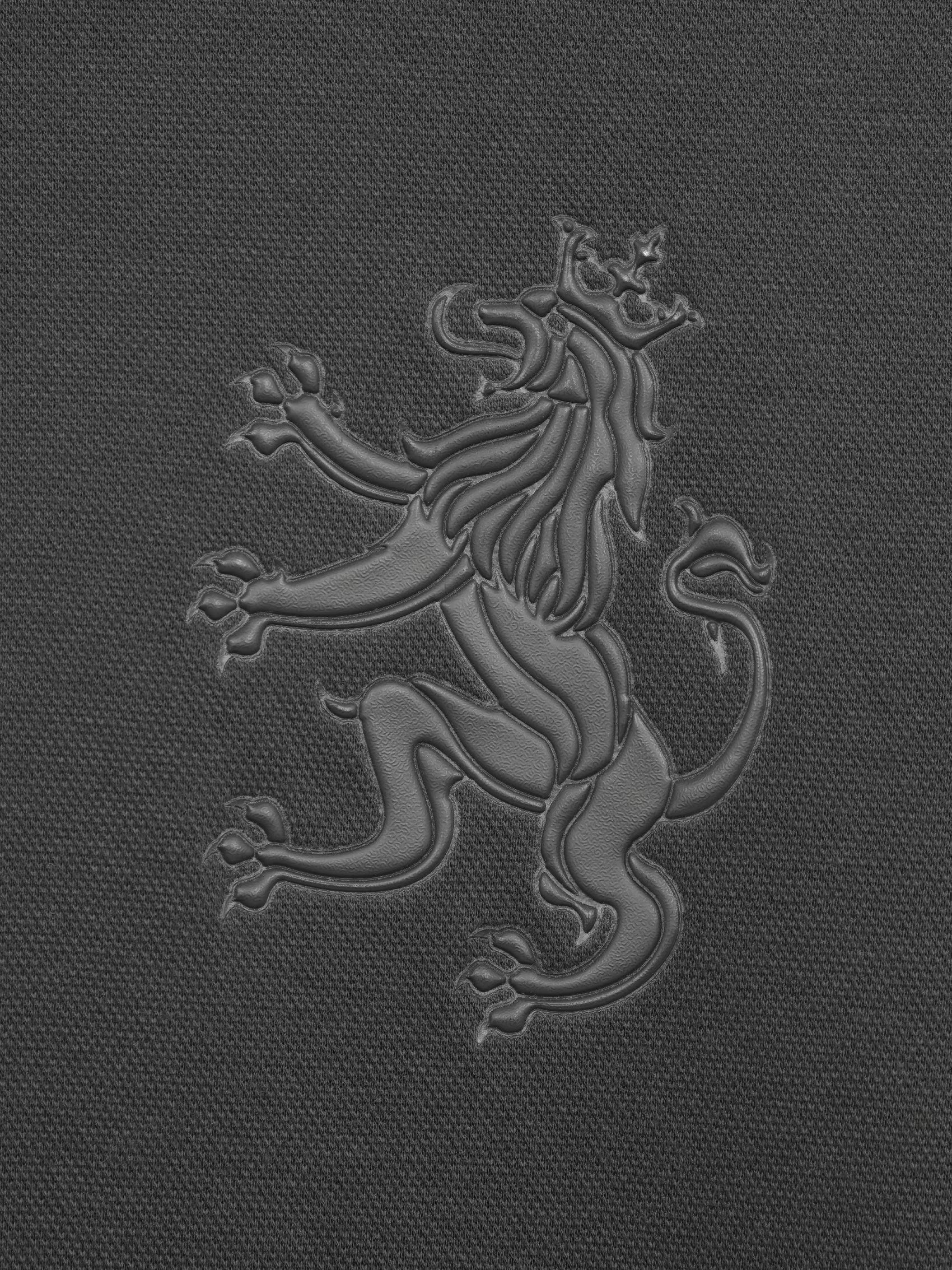 AIIZ Men's Big Lion Pique Polo Shirt
