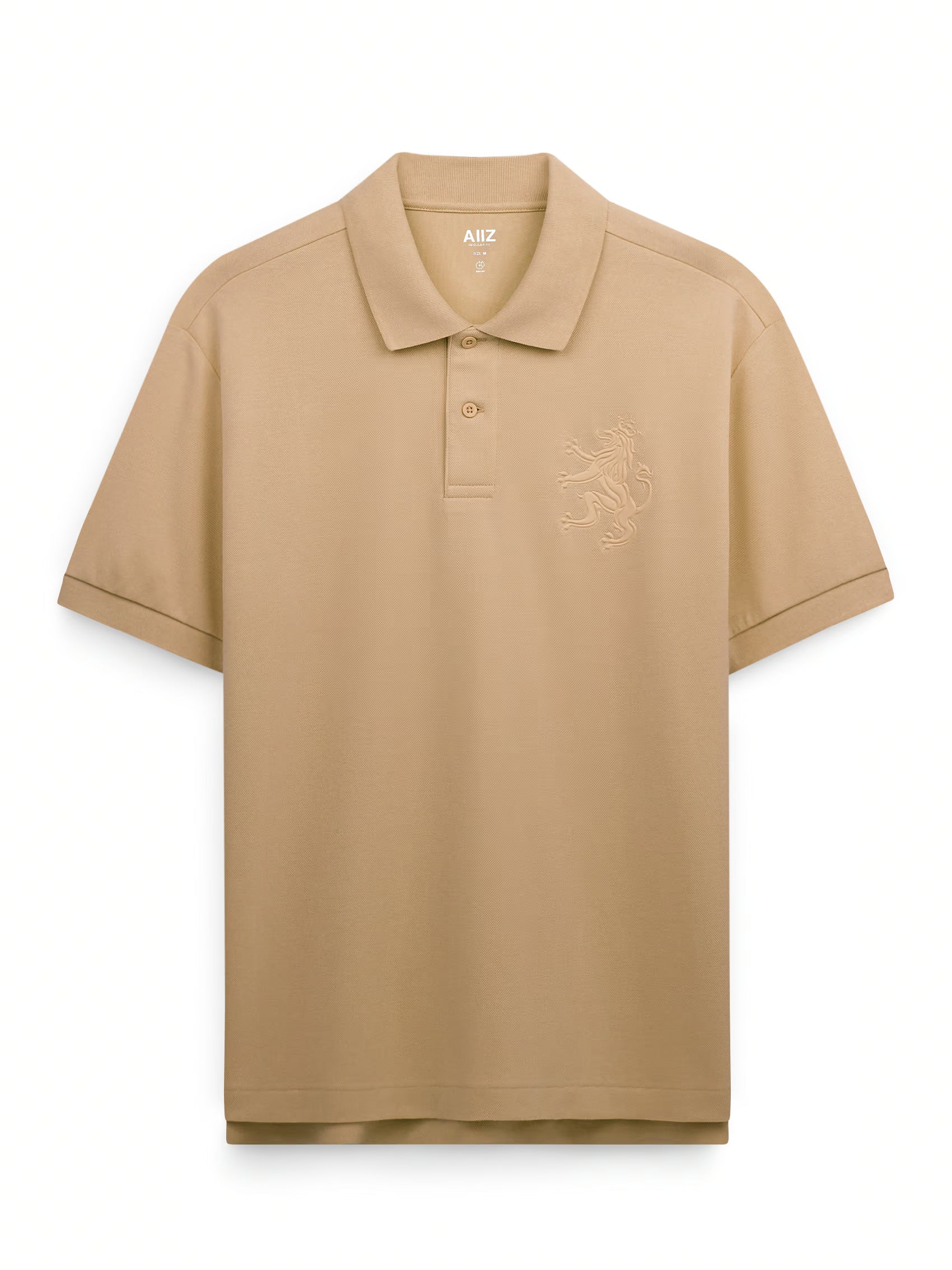 AIIZ Men's Big Lion Pique Polo Shirt