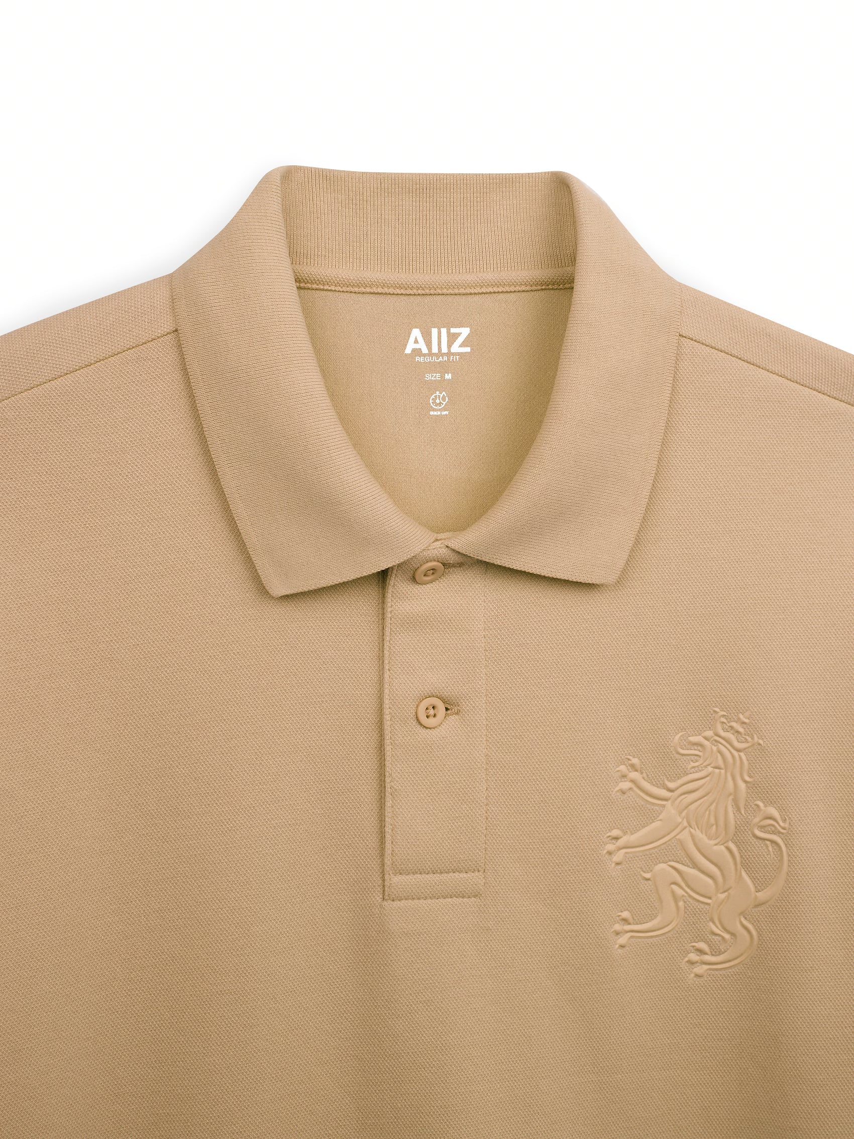 AIIZ Men's Big Lion Pique Polo Shirt