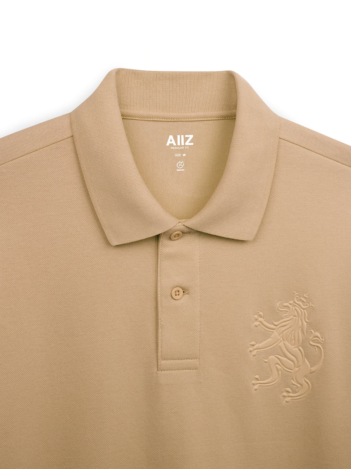 AIIZ Men's Big Lion Pique Polo Shirt