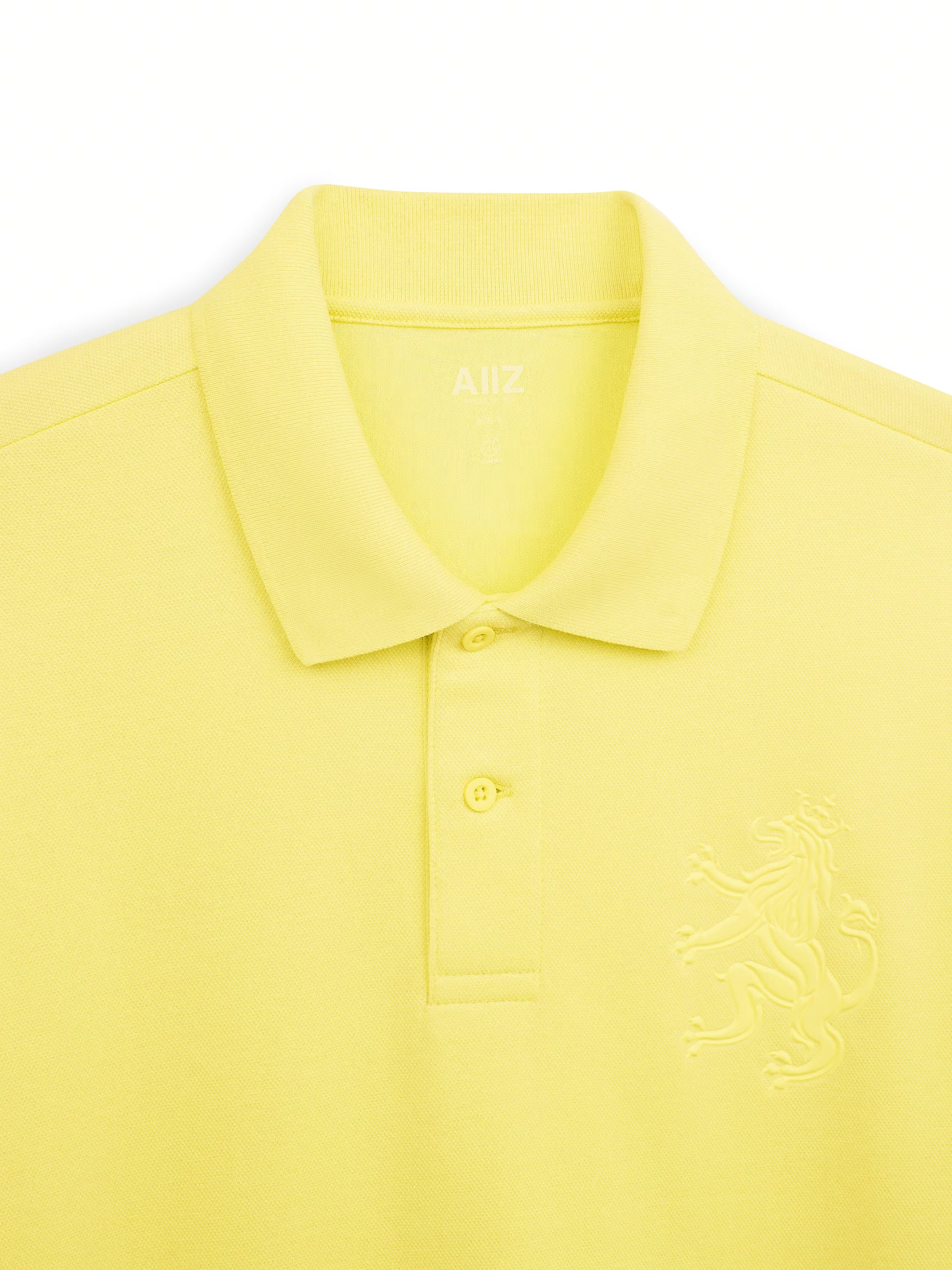 AIIZ Men's Big Lion Pique Polo Shirt