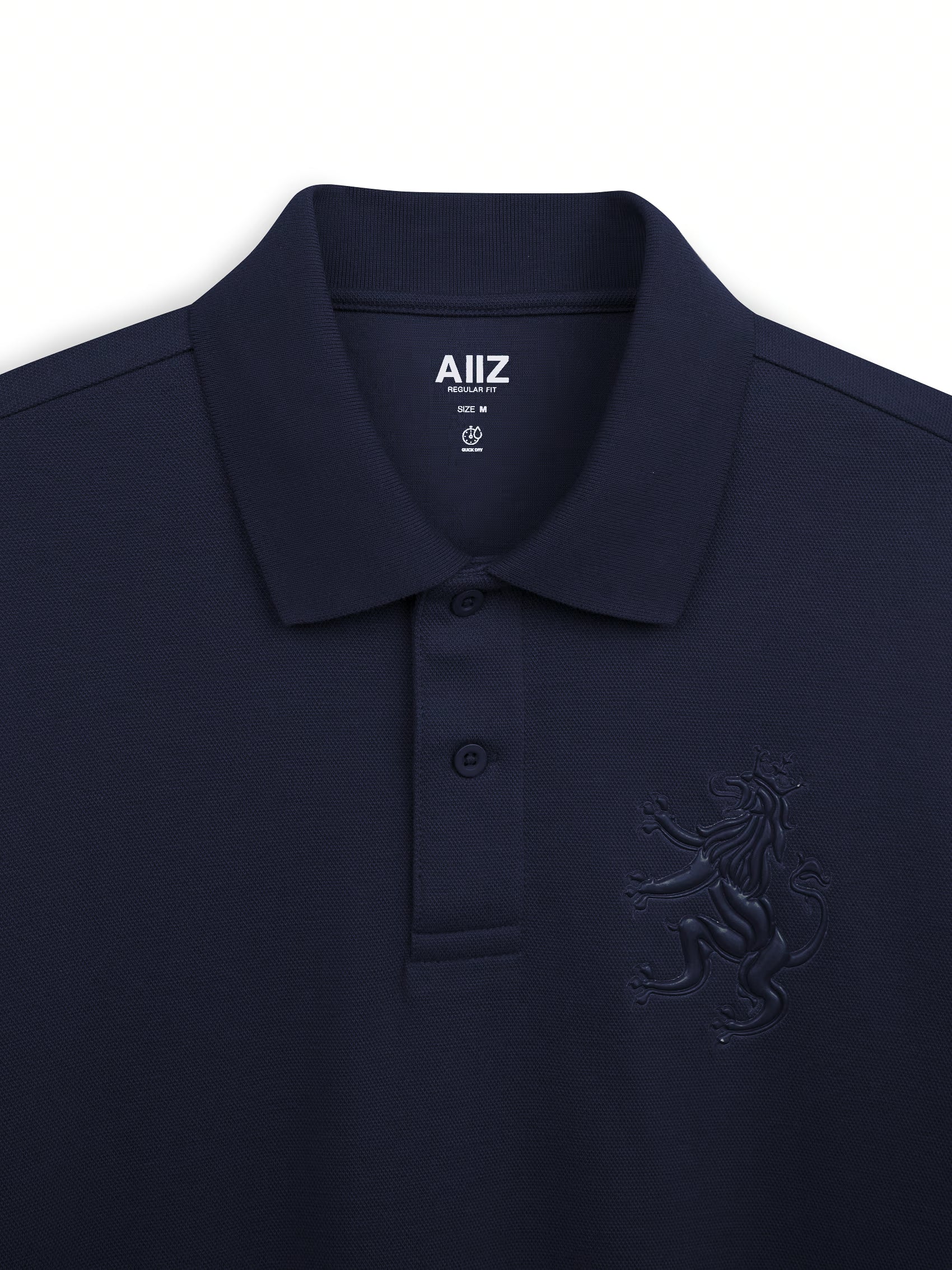 AIIZ Men's Big Lion Pique Polo Shirt