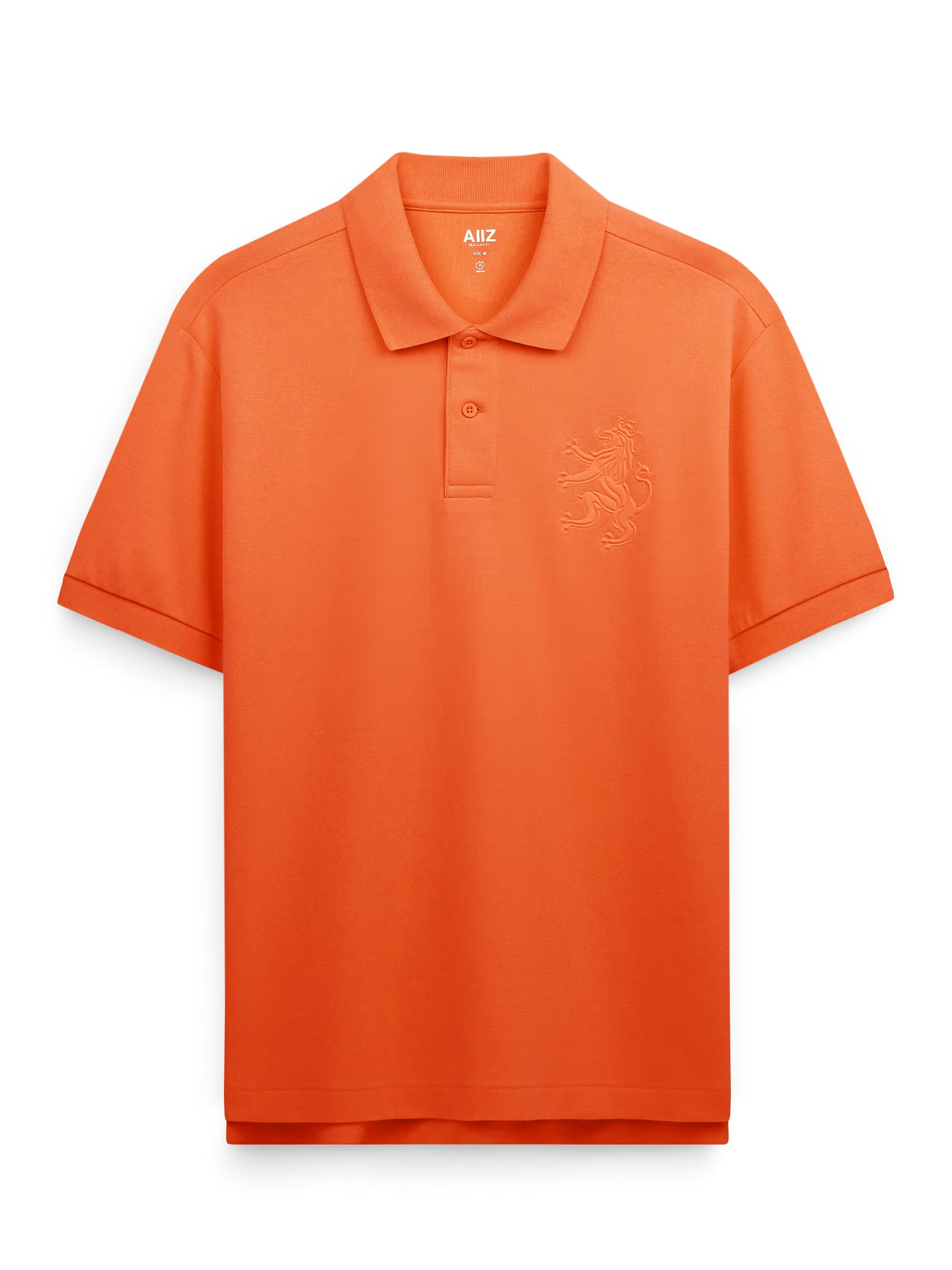 AIIZ Men's Big Lion Pique Polo Shirt