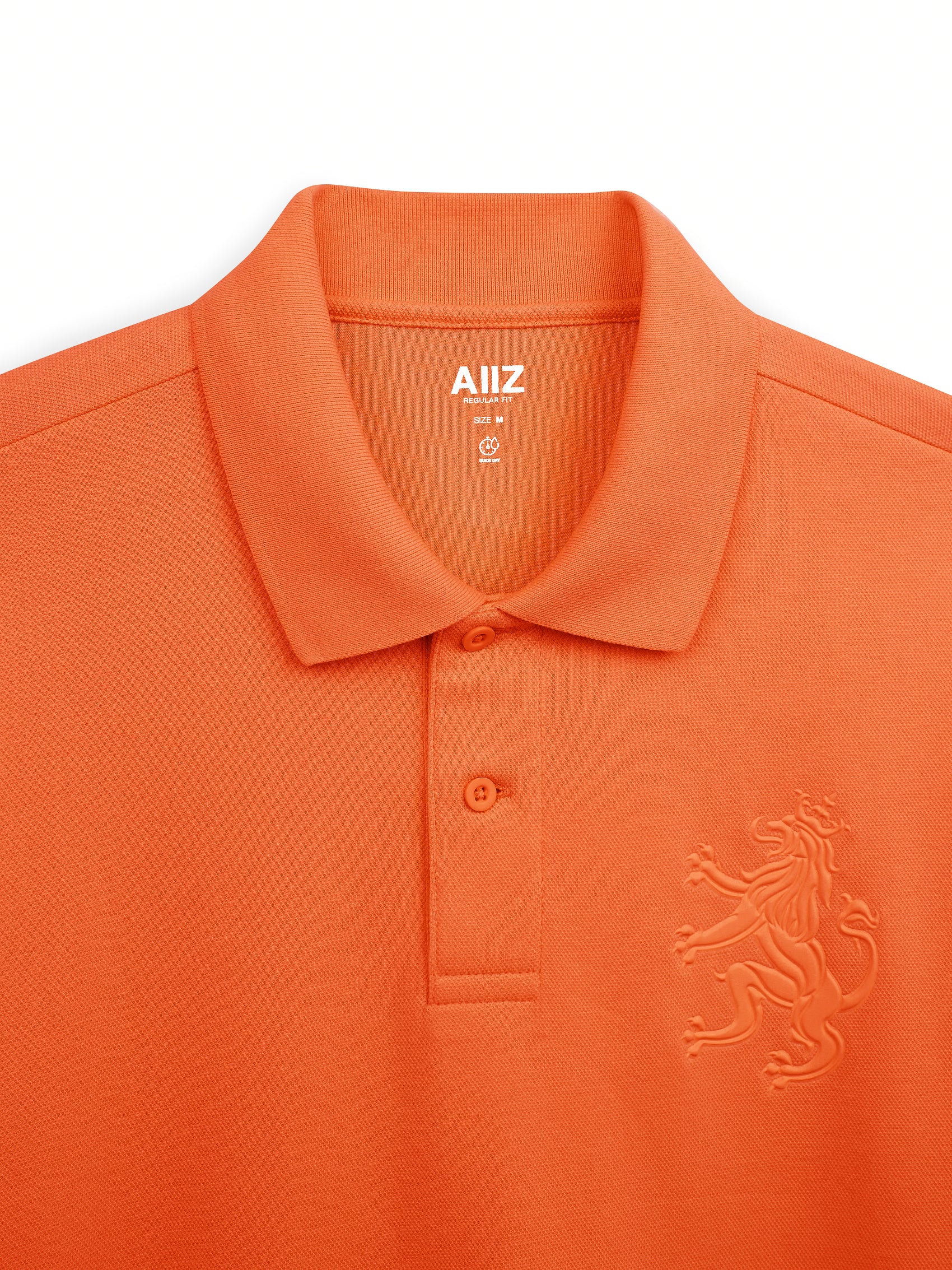 AIIZ Men's Big Lion Pique Polo Shirt