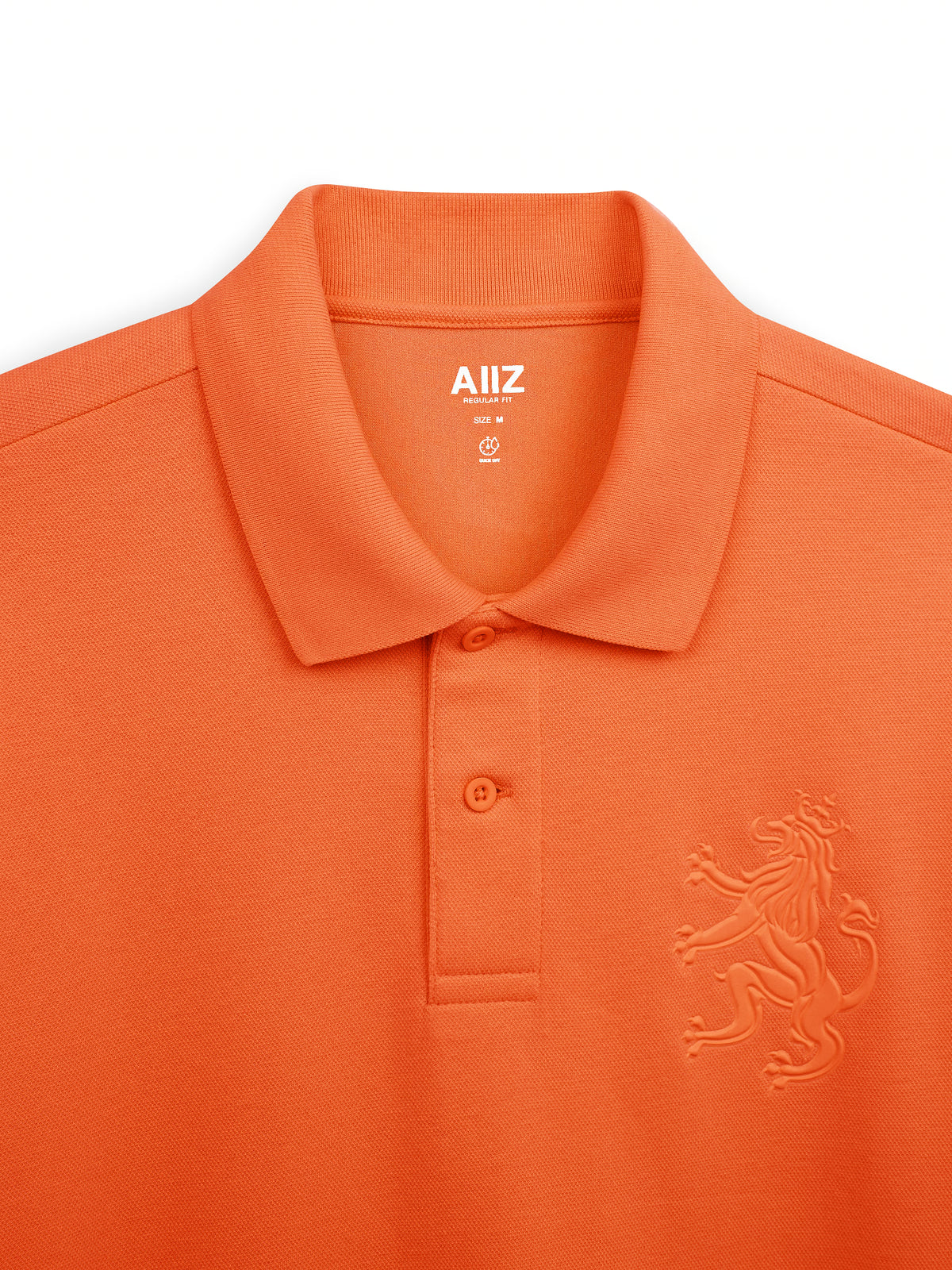 AIIZ Men's Big Lion Pique Polo Shirt