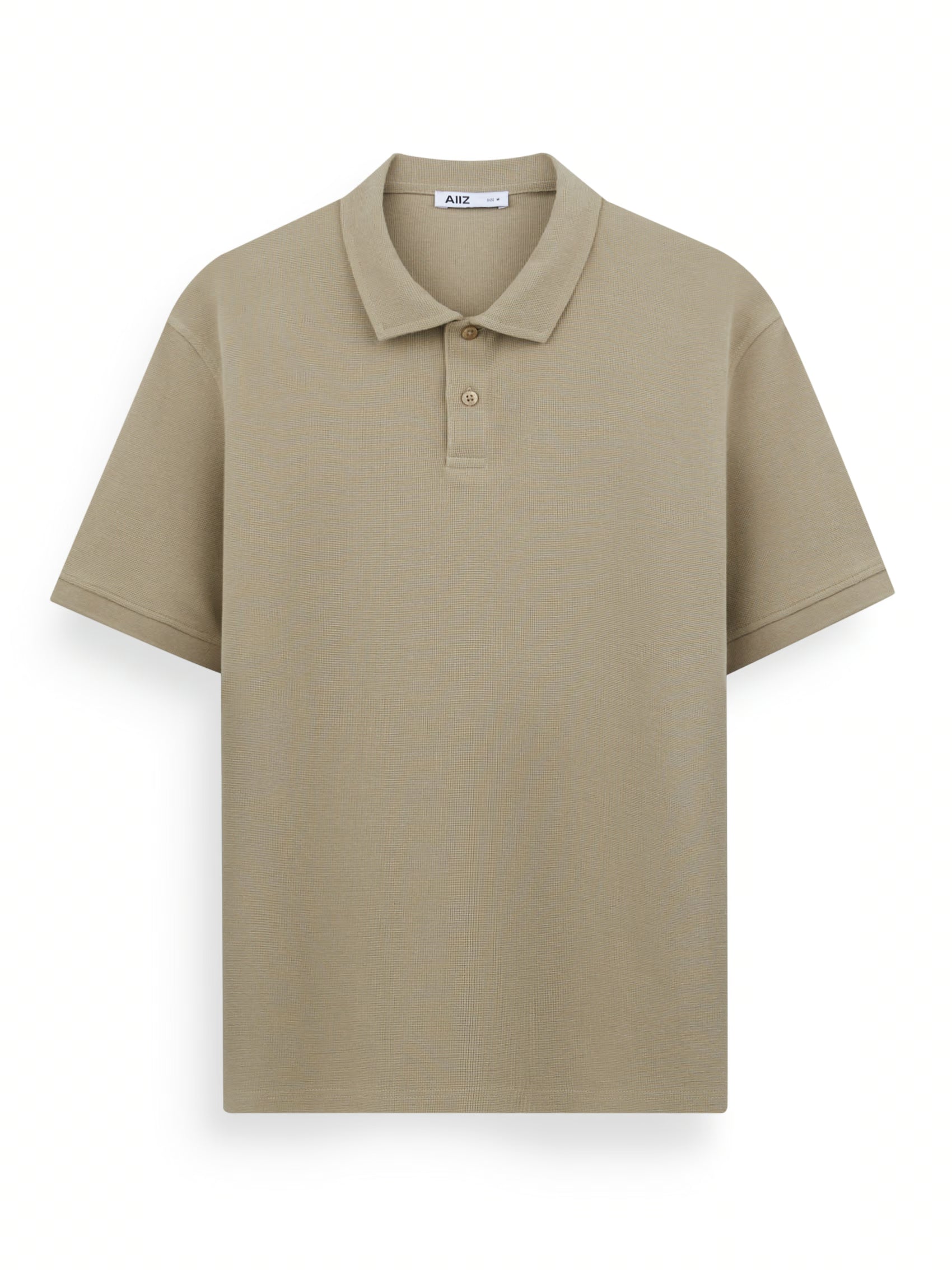 AIIZ Men's Solid Texture Polo Shirt