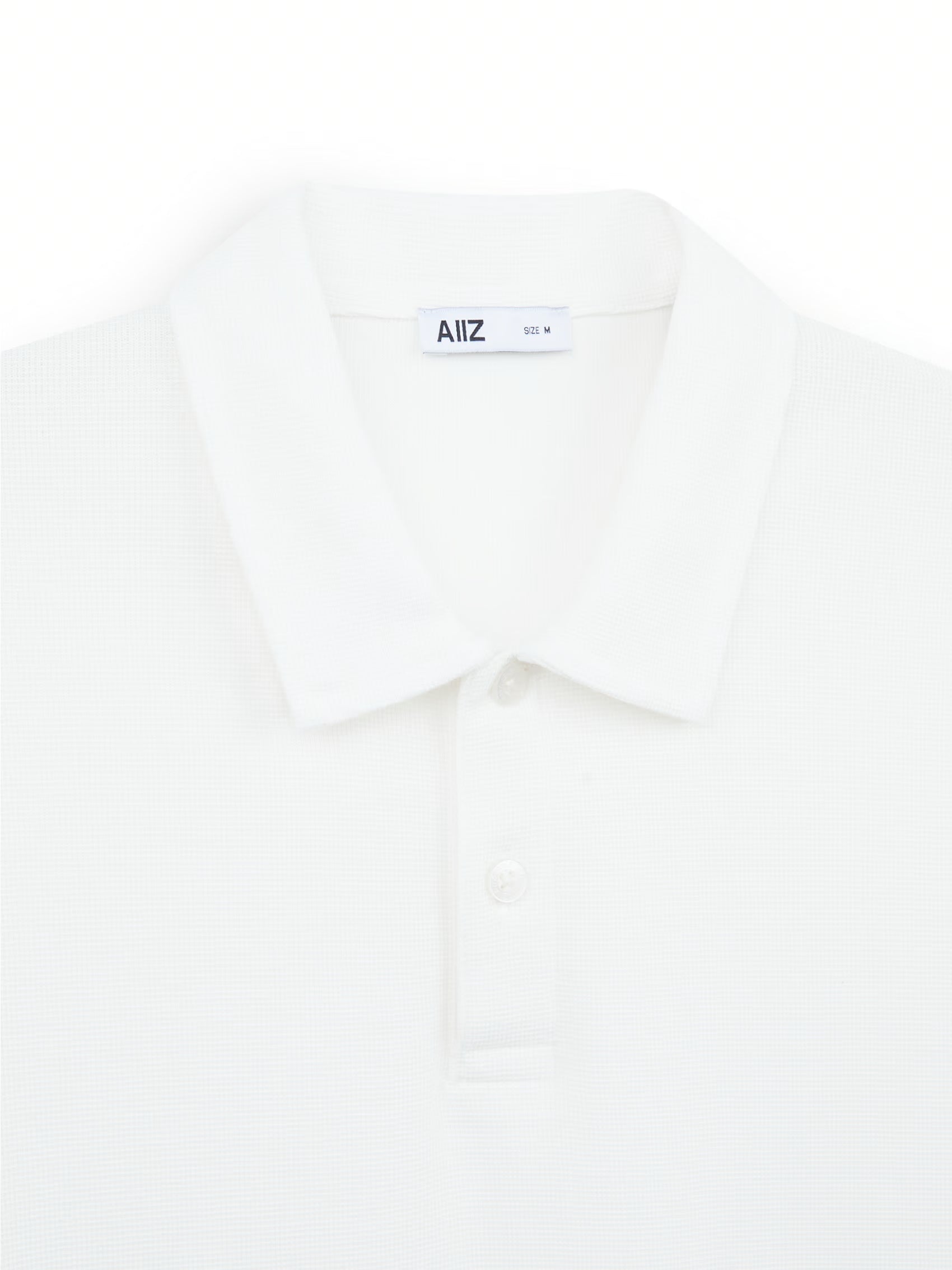 AIIZ Men's Solid Texture Polo Shirt