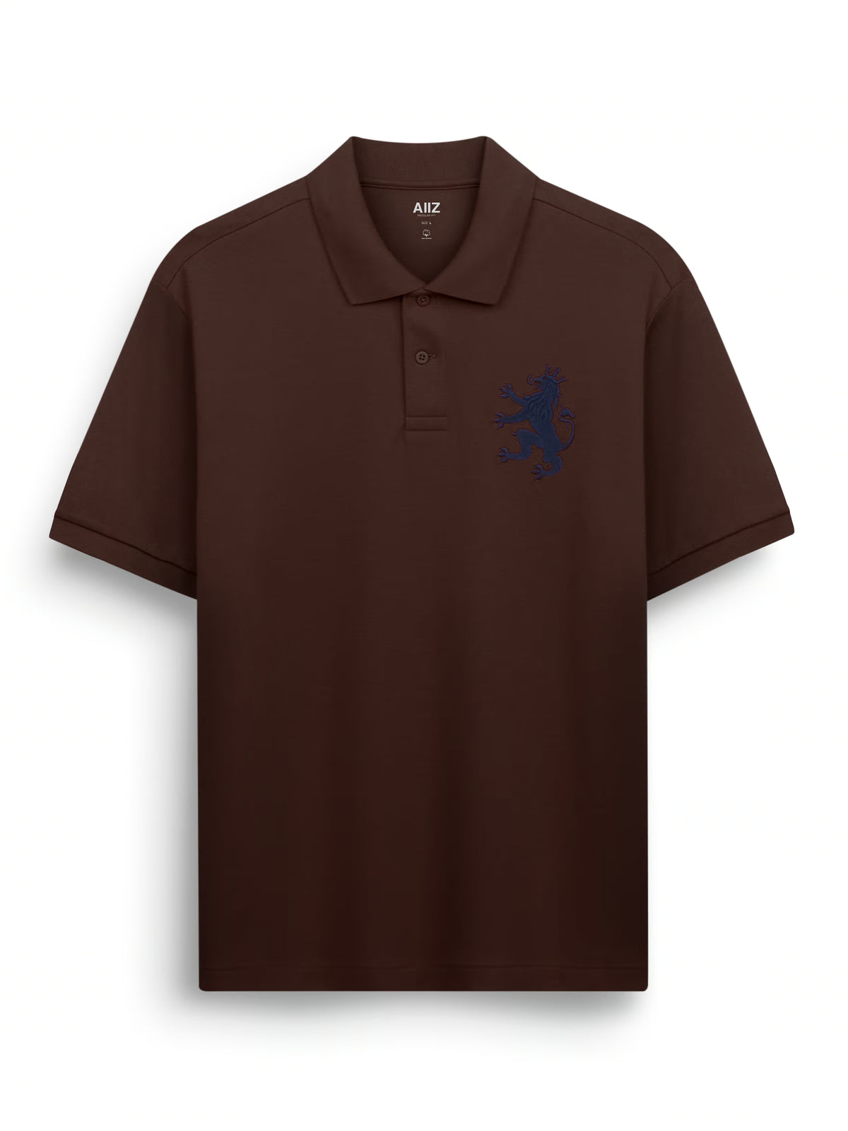 AIIZ Men's Big Lion Pique Polo Shirt