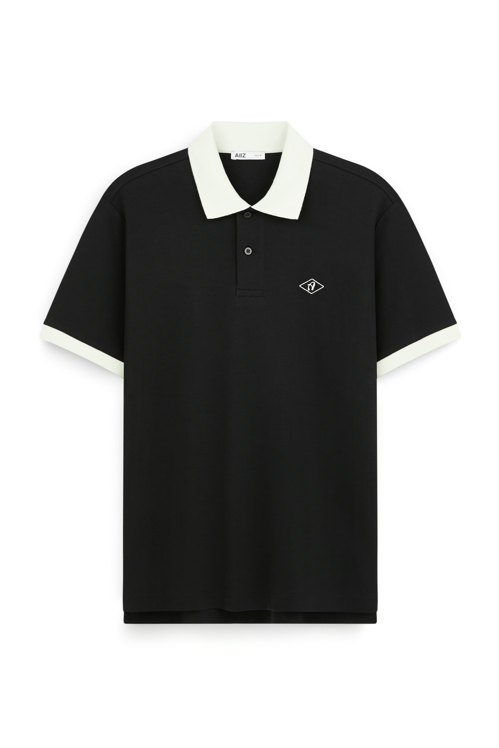 AIIZ Men’s Contrast Polo Shirt (Black / S)