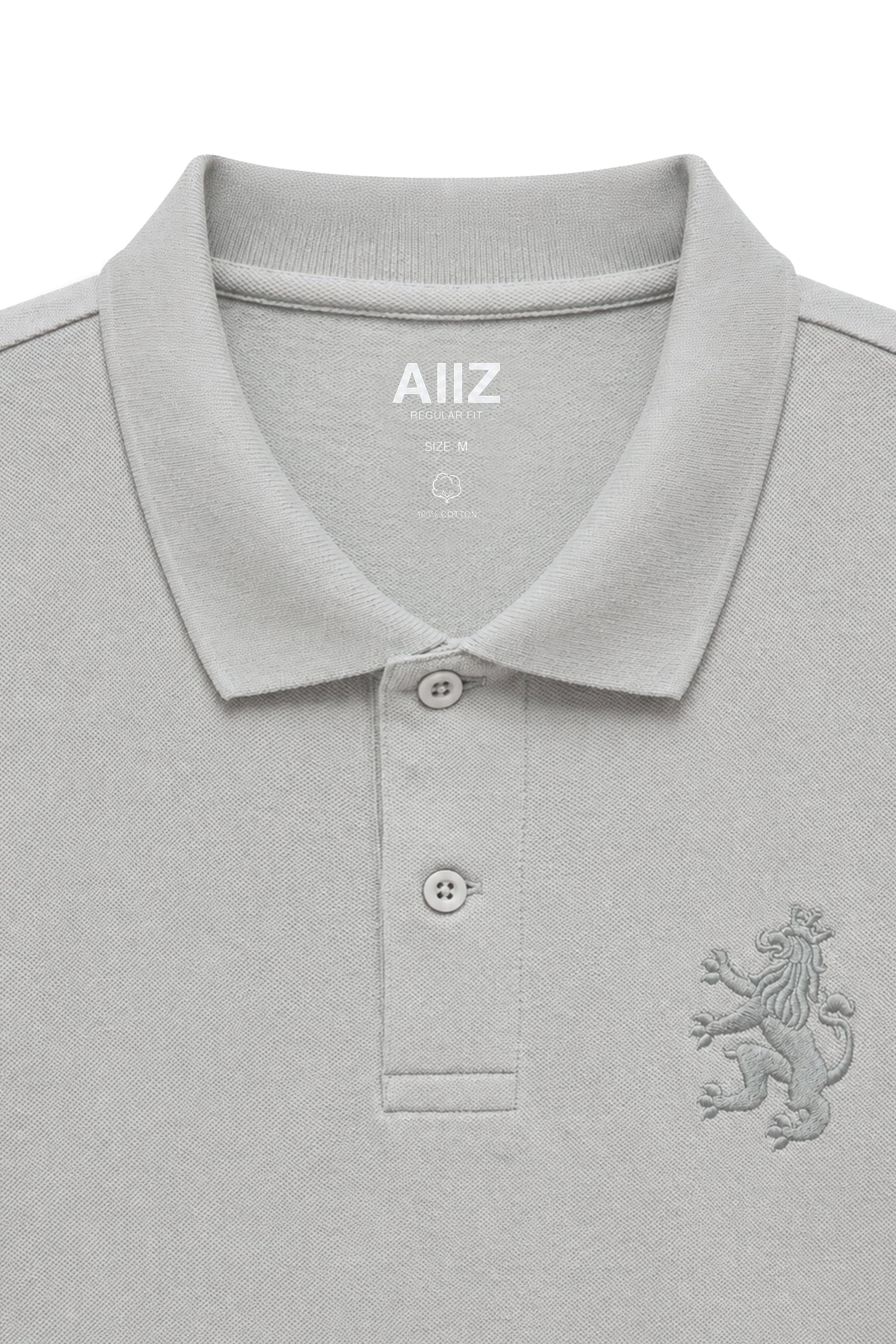 AIIZ Men's Lion Pique Polo Shirt