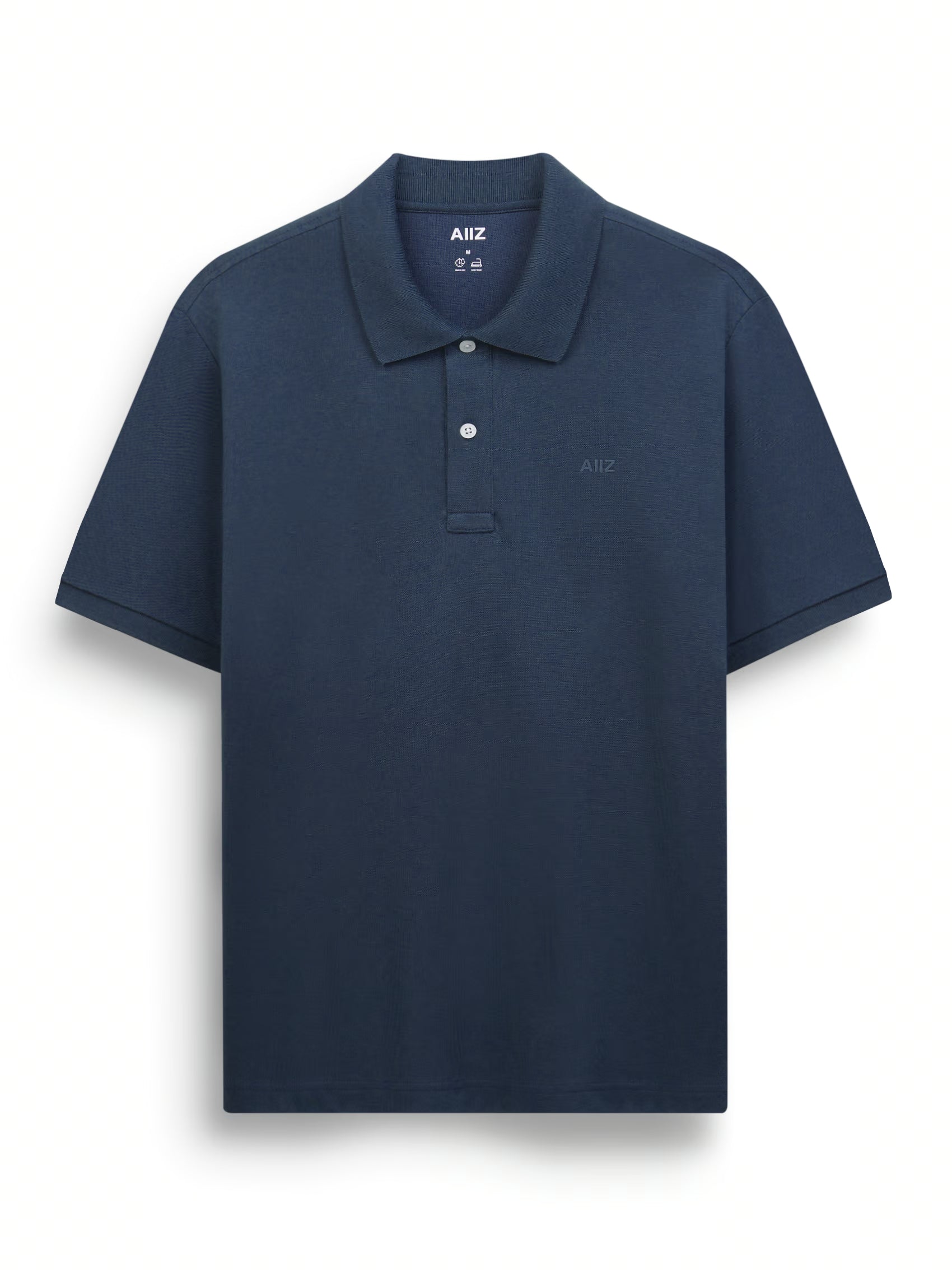 Men’s Cotton Polyester AIIZ Logo Polo Shirt (Dark Blue / S)