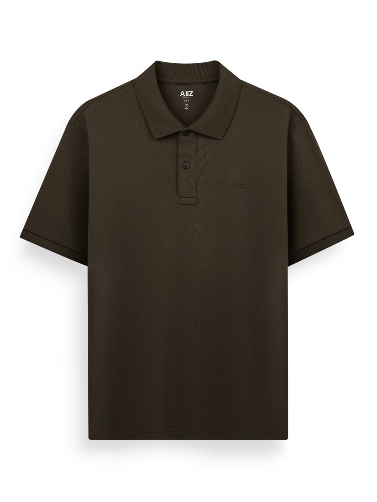 AIIZ Men’s AIIZ Logo Polo Shirt (Dark Brown / S)