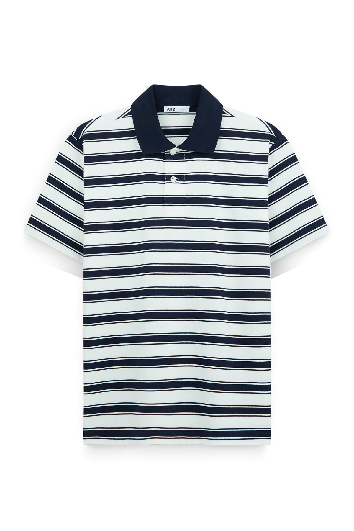 AIIZ Men's Striped Polo Shirt (White / S)