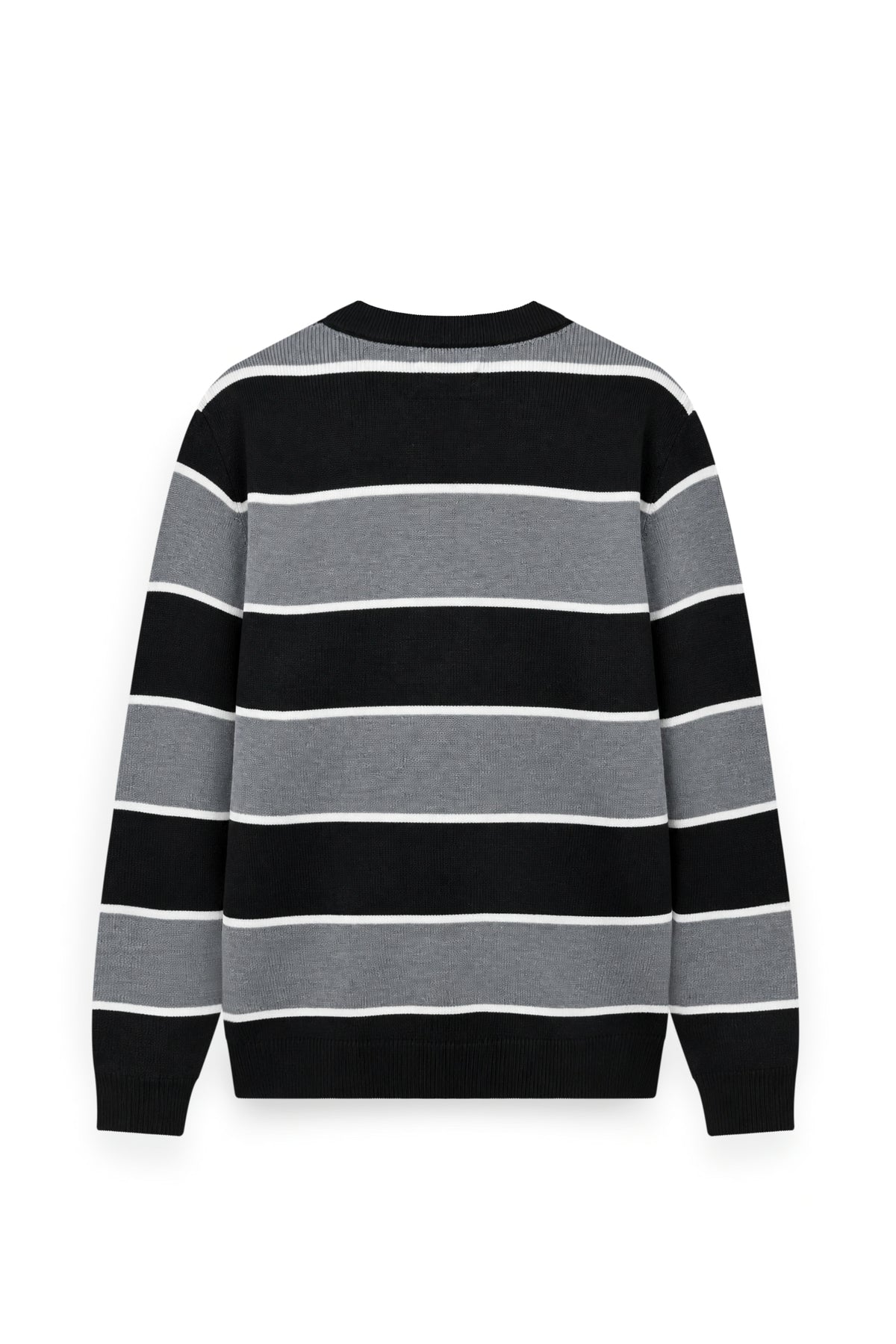 Men's Surreal Academia Striped Rib Crew Neck Sweater