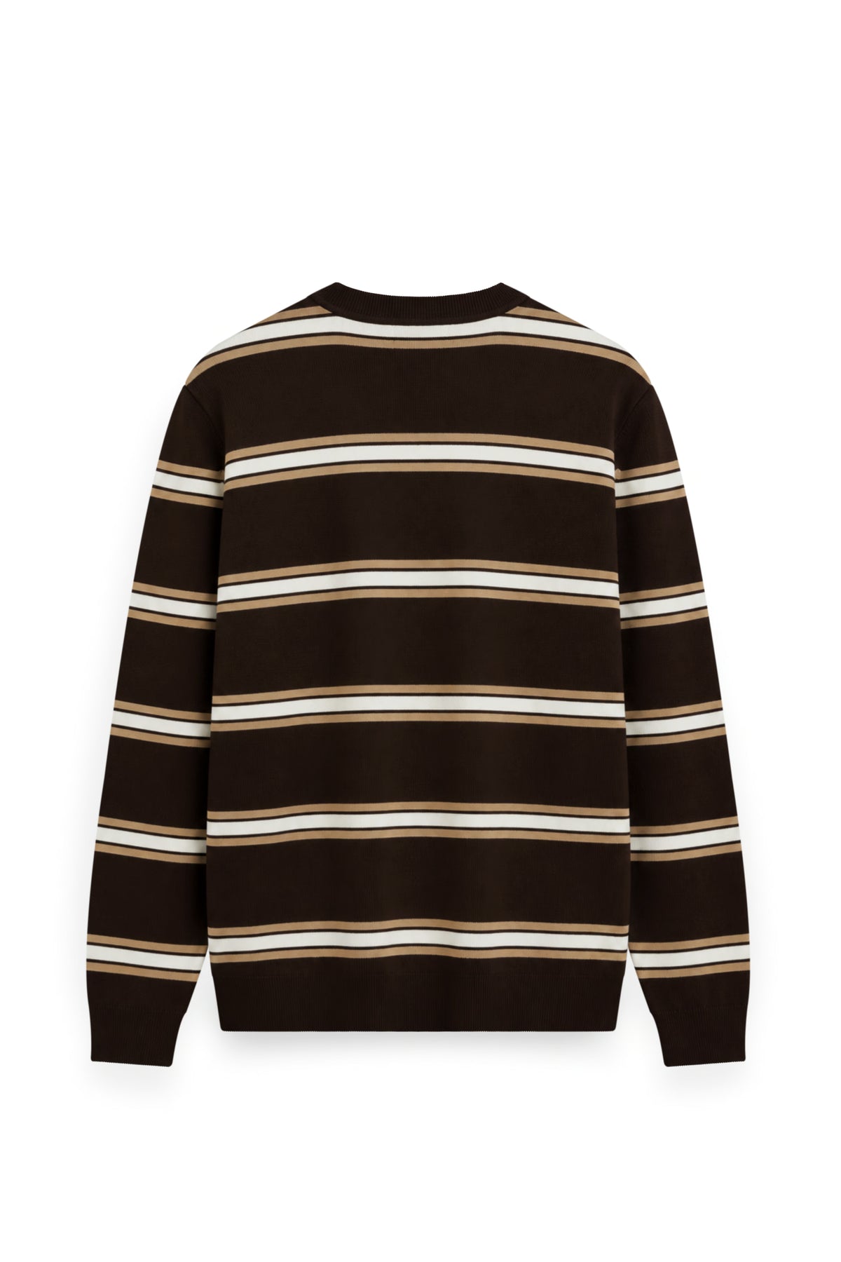 Men's Surreal Academia Multi-Stripe Rib Crew Neck Sweater