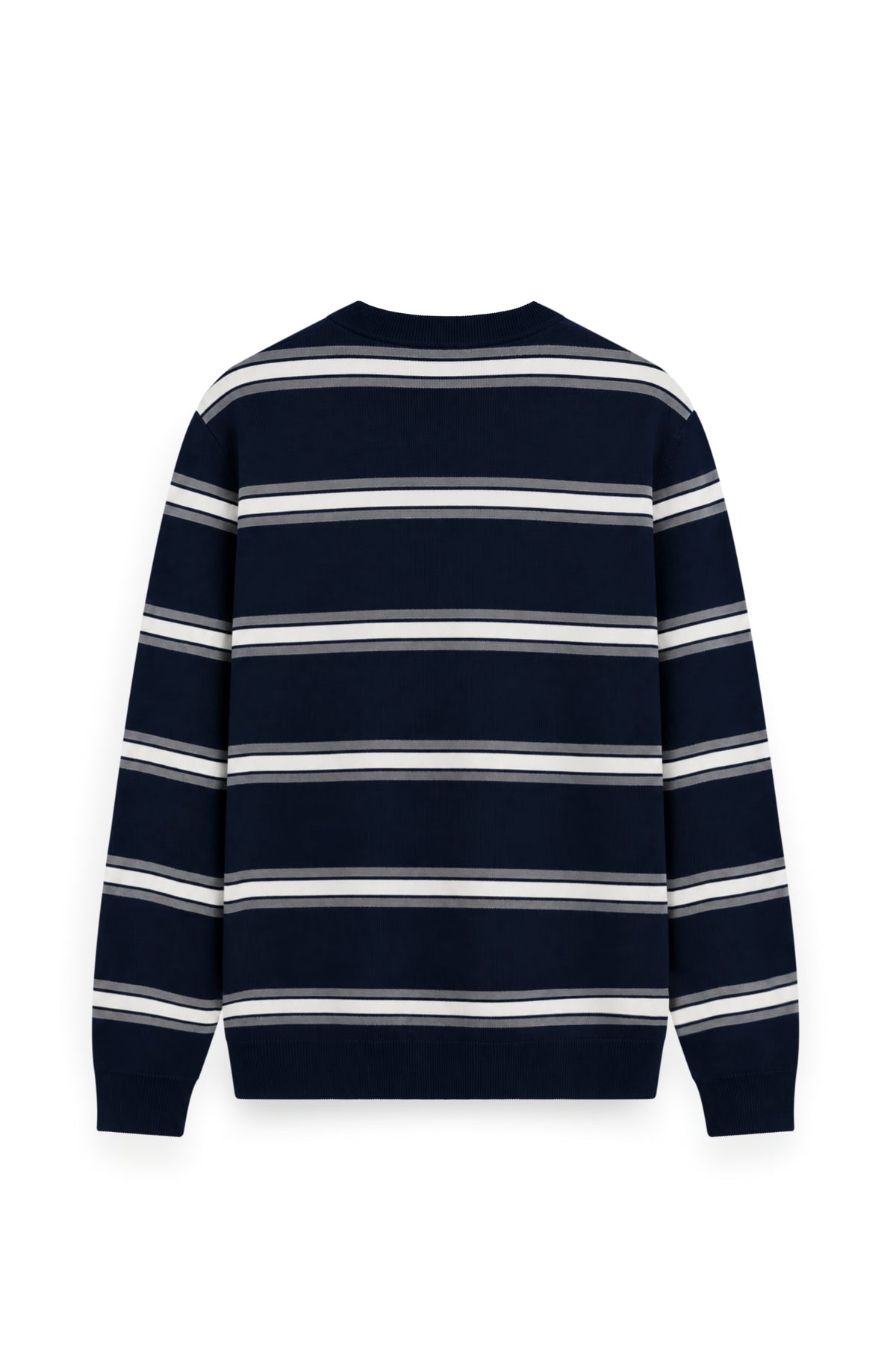 Men's Surreal Academia Multi-Stripe Rib Crew Neck Sweater