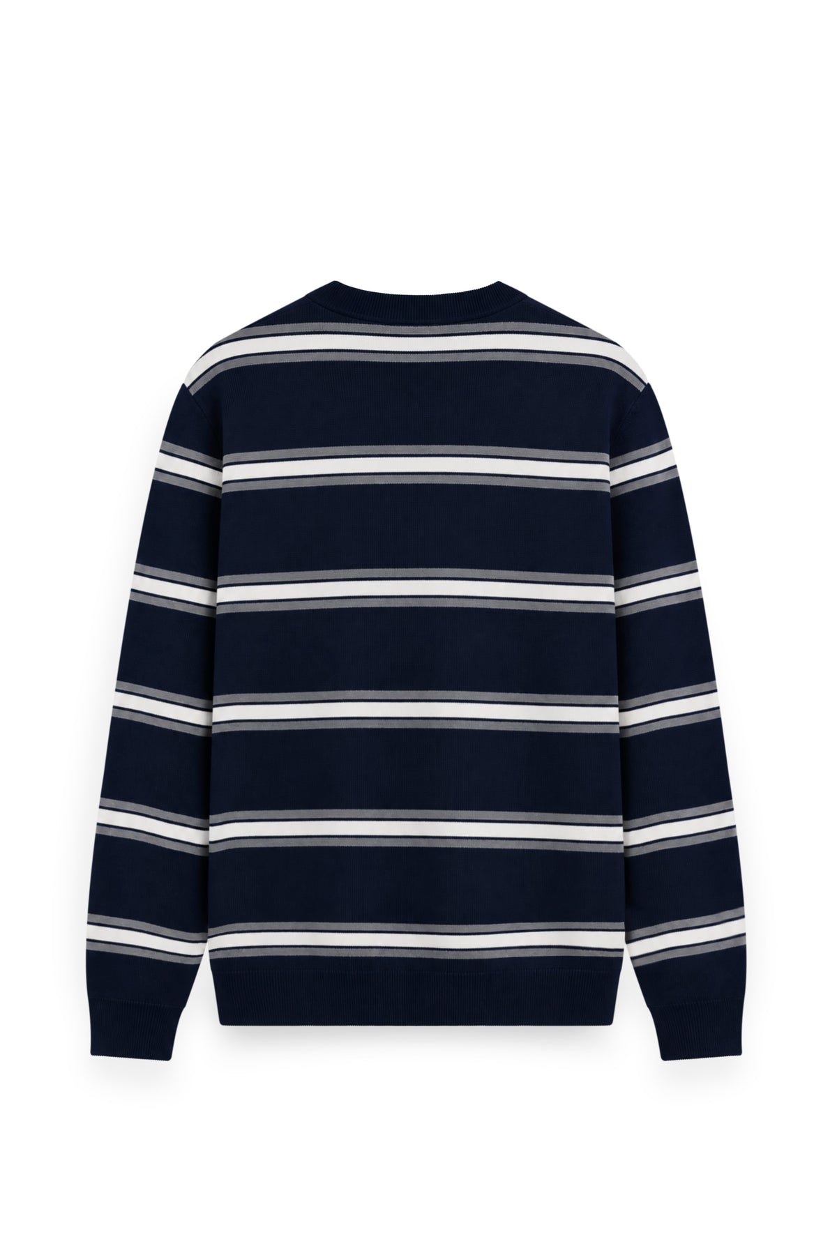 Men's Surreal Academia Multi-Stripe Rib Crew Neck Sweater