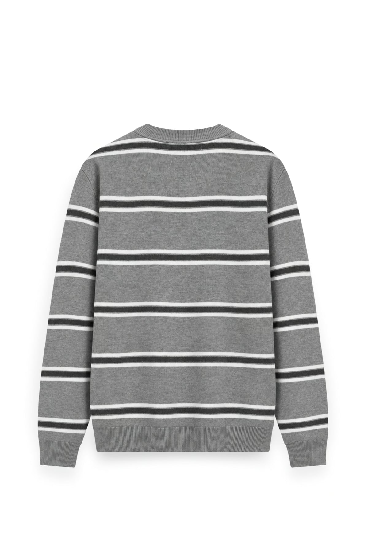 Men's Surreal Academia Multi-Stripe Rib Crew Neck Sweater