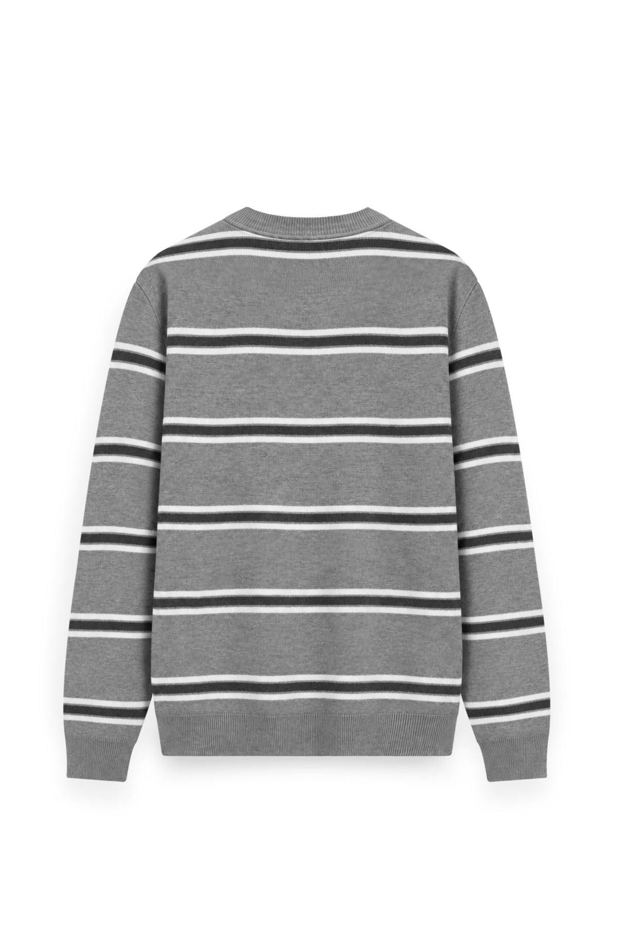 Men's Surreal Academia Multi-Stripe Rib Crew Neck Sweater
