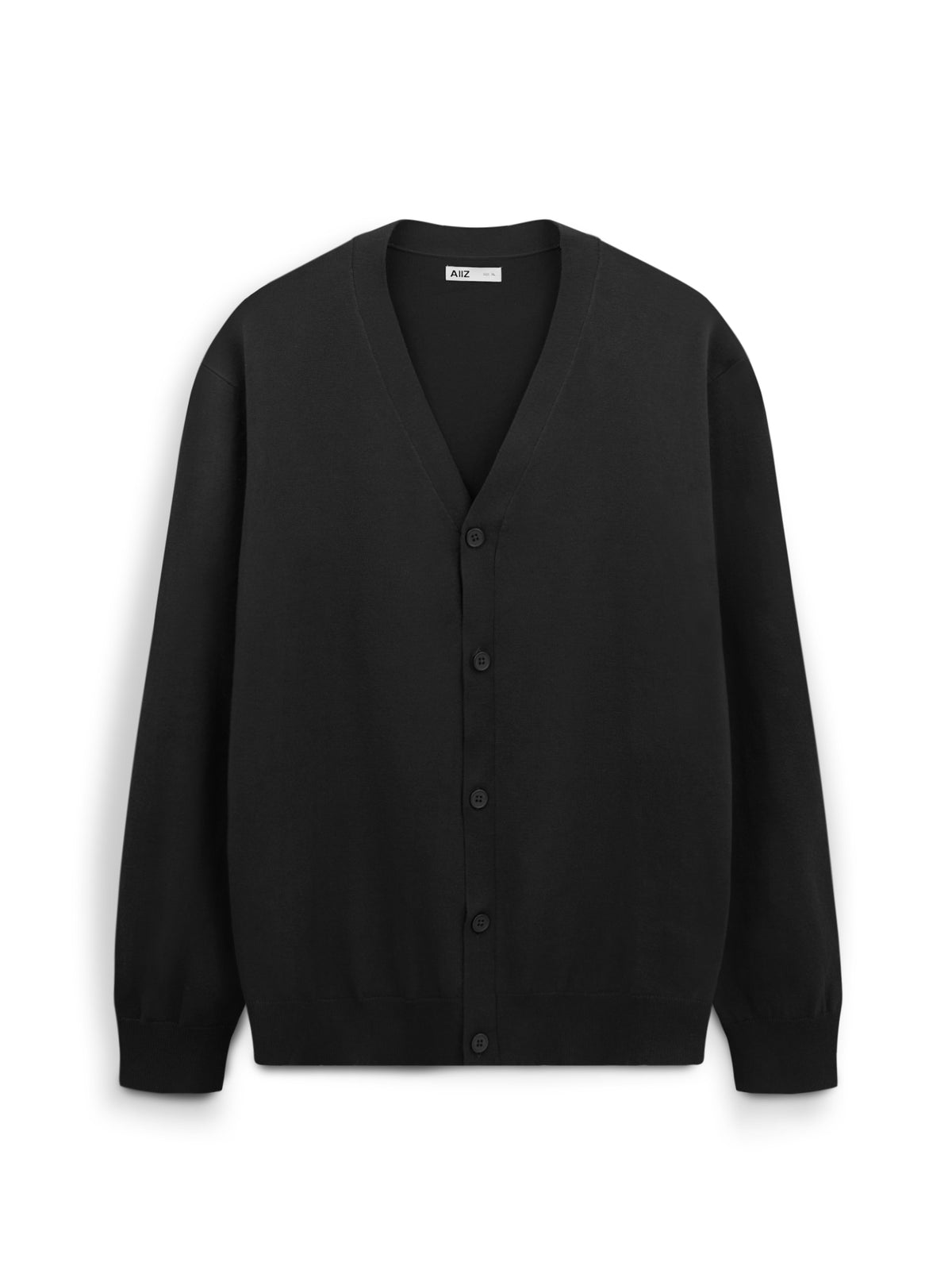 AIIZ Men's Flat Knit Cardigan (Black / S)