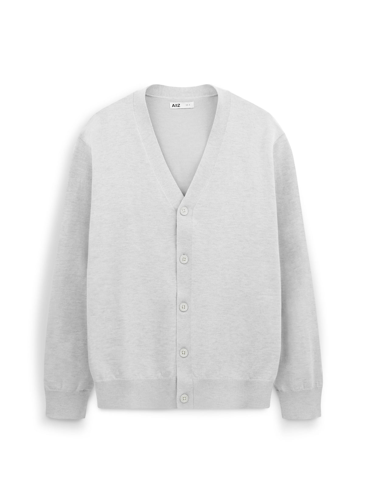 AIIZ Men's Flat Knit Cardigan (Top Dyed Grey / S)