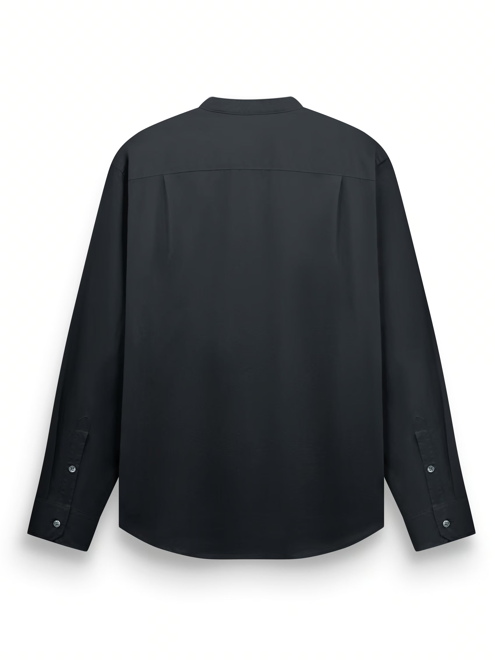 Men’s Mandarin Collar Long Sleeve Poplin Shirt