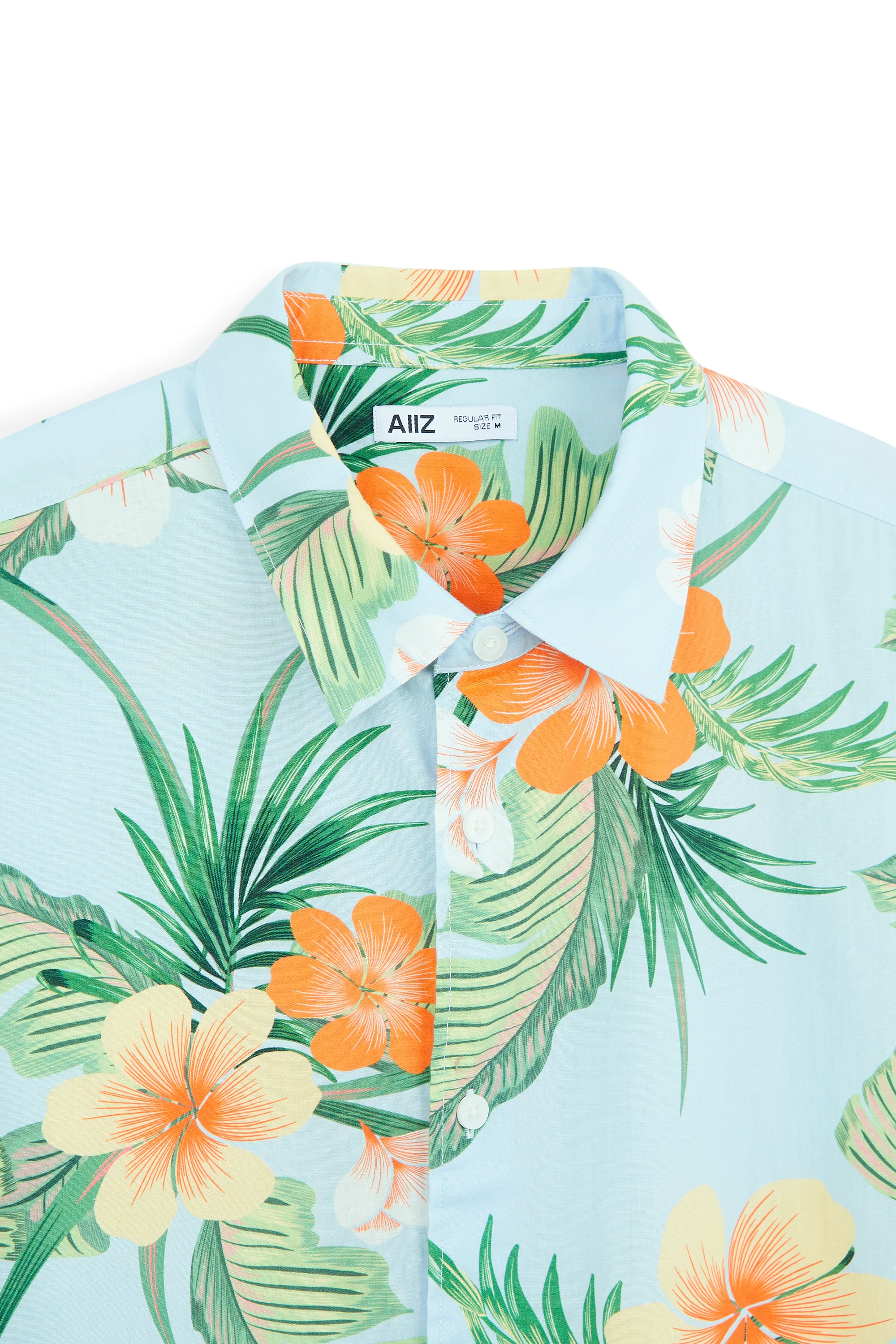 AIIZ Men’s Songkran Floral Short Sleeve Shirt–100% Cotton