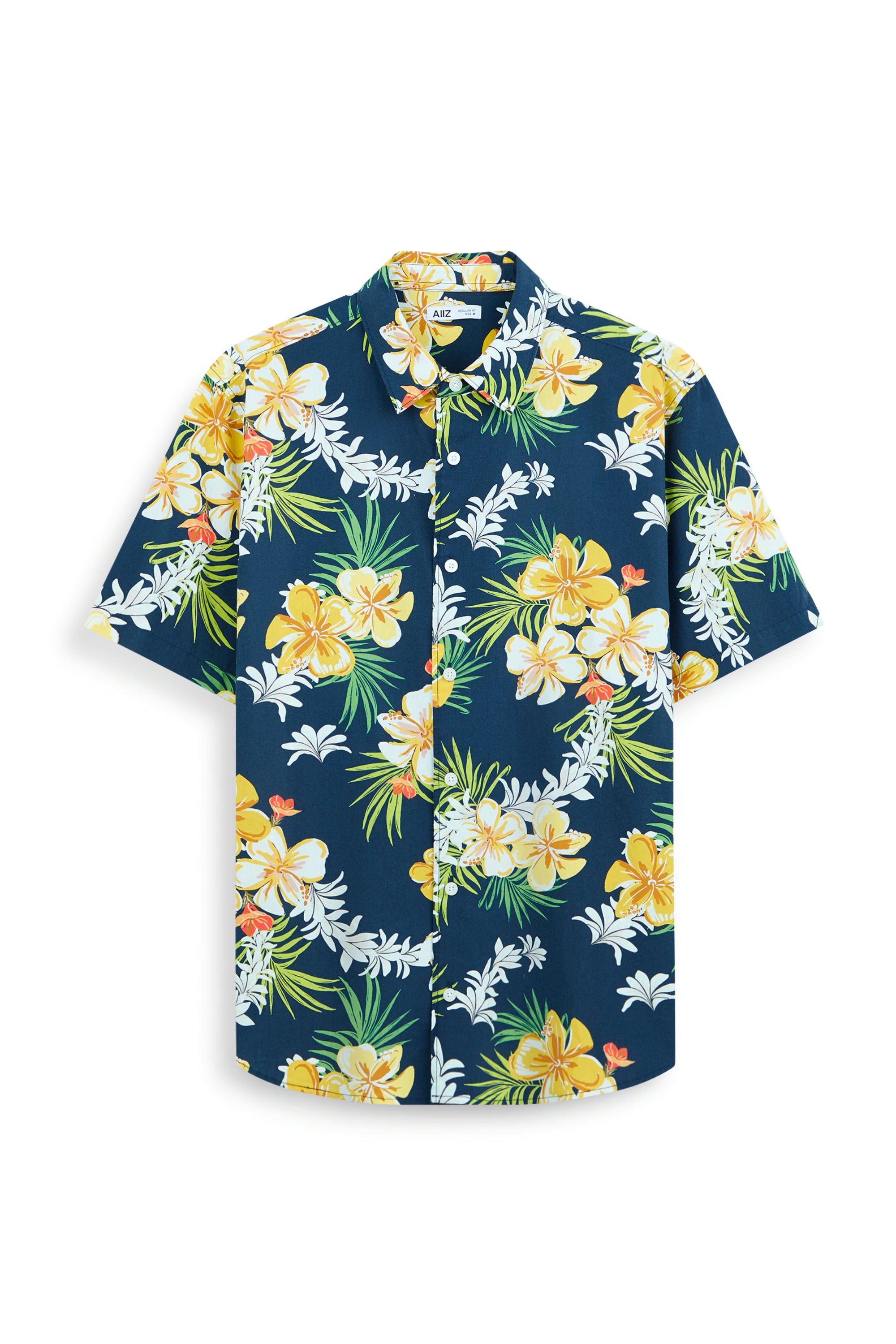 AIIZ Men’s Songkran Floral Short Sleeve Shirt–100% Cotton