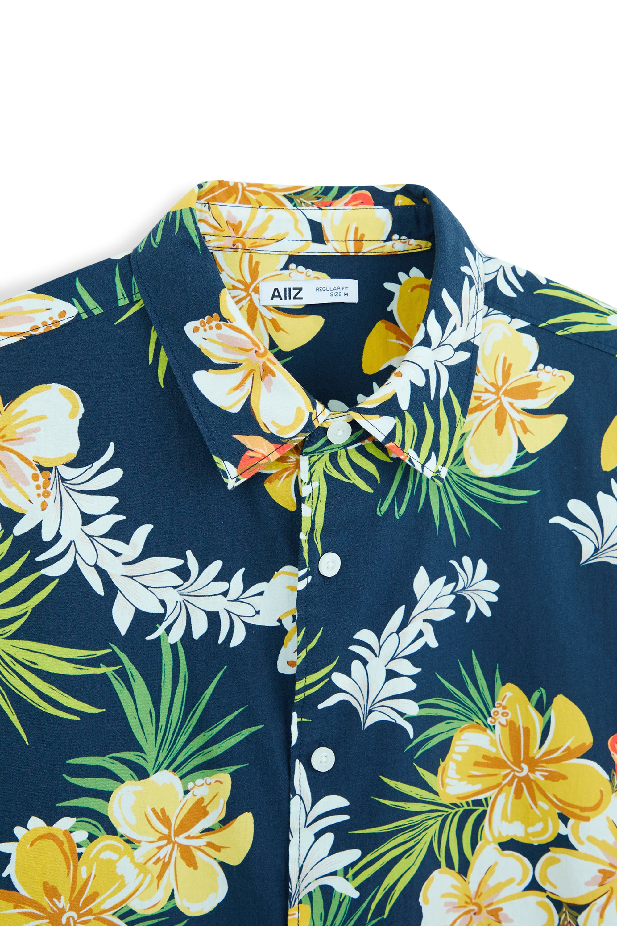 AIIZ Men’s Songkran Floral Short Sleeve Shirt–100% Cotton