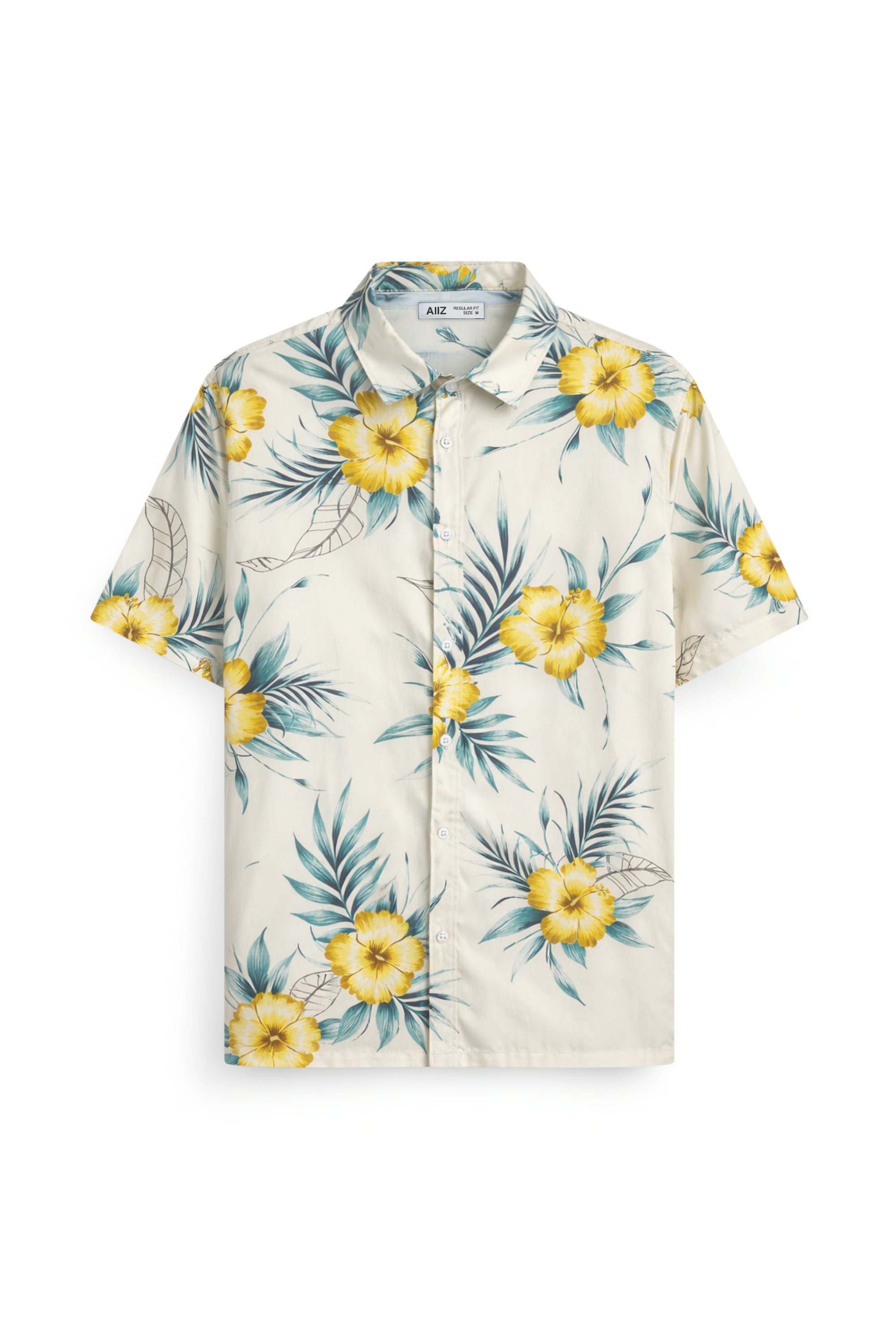 AIIZ Men’s Songkran Floral Short-Sleeve Shirt – 100% Rayon