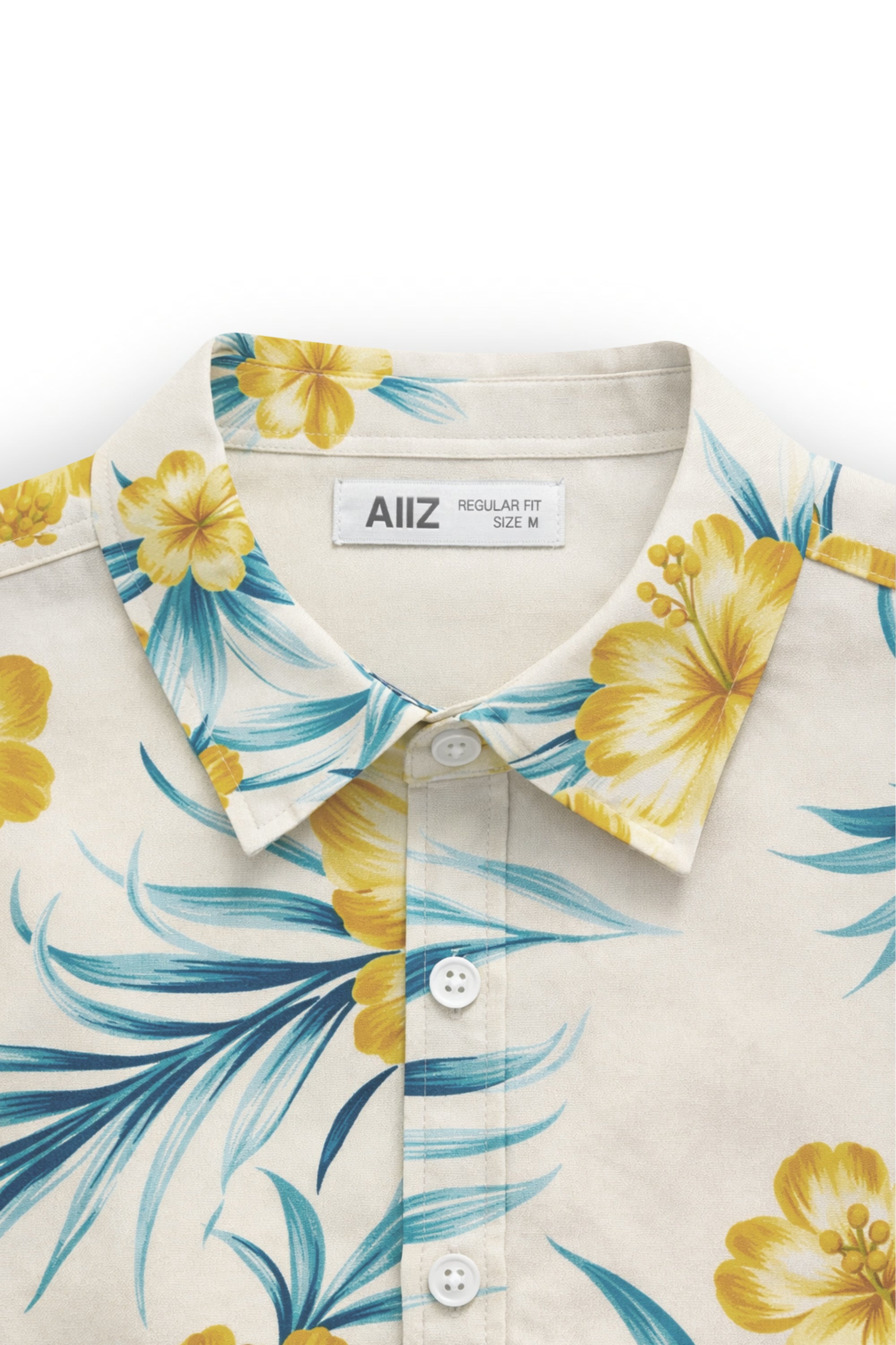 AIIZ Men’s Songkran Floral Short-Sleeve Shirt – 100% Rayon