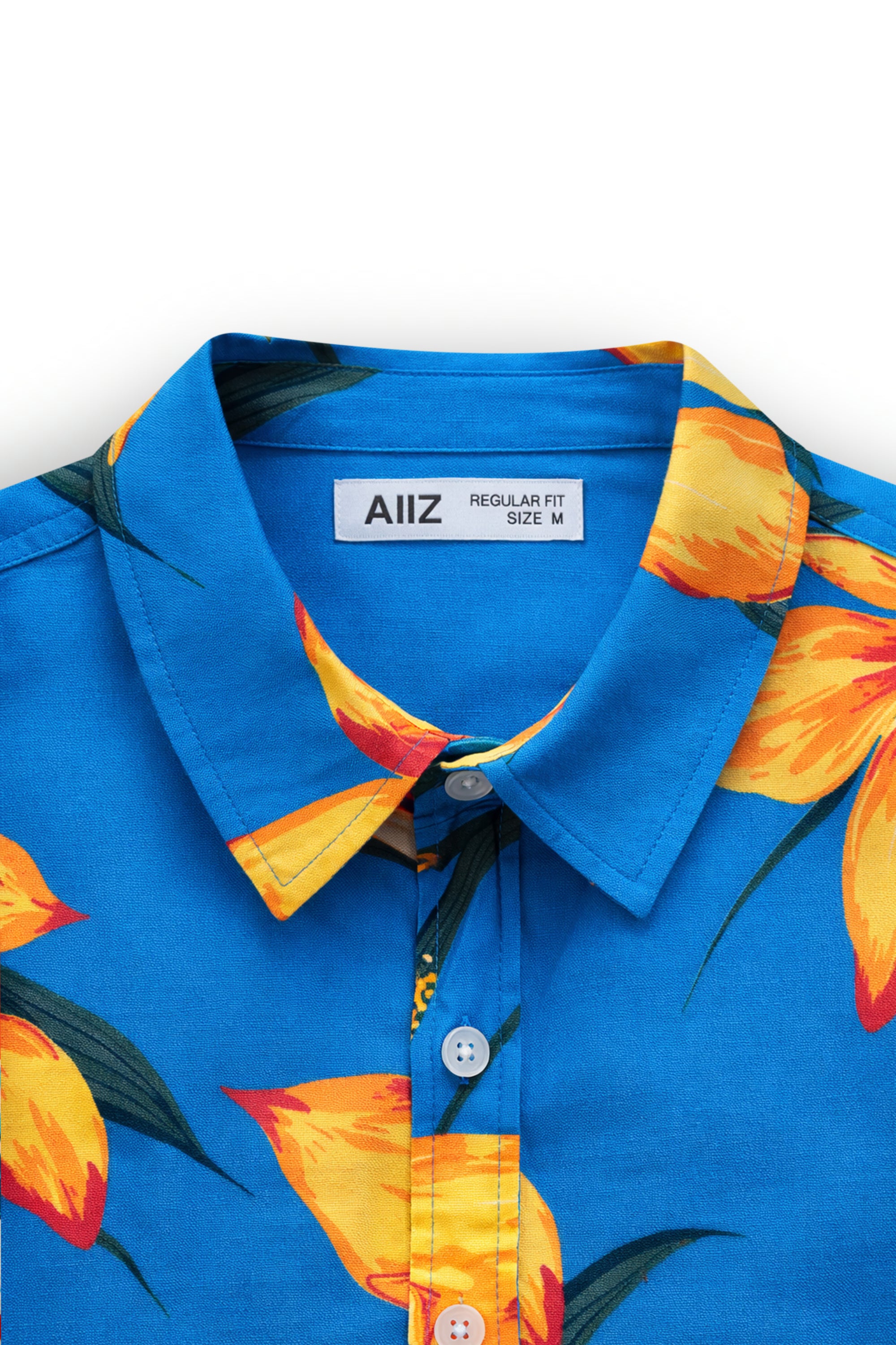 AIIZ Men’s Songkran Floral Short-Sleeve Shirt – 100% Rayon