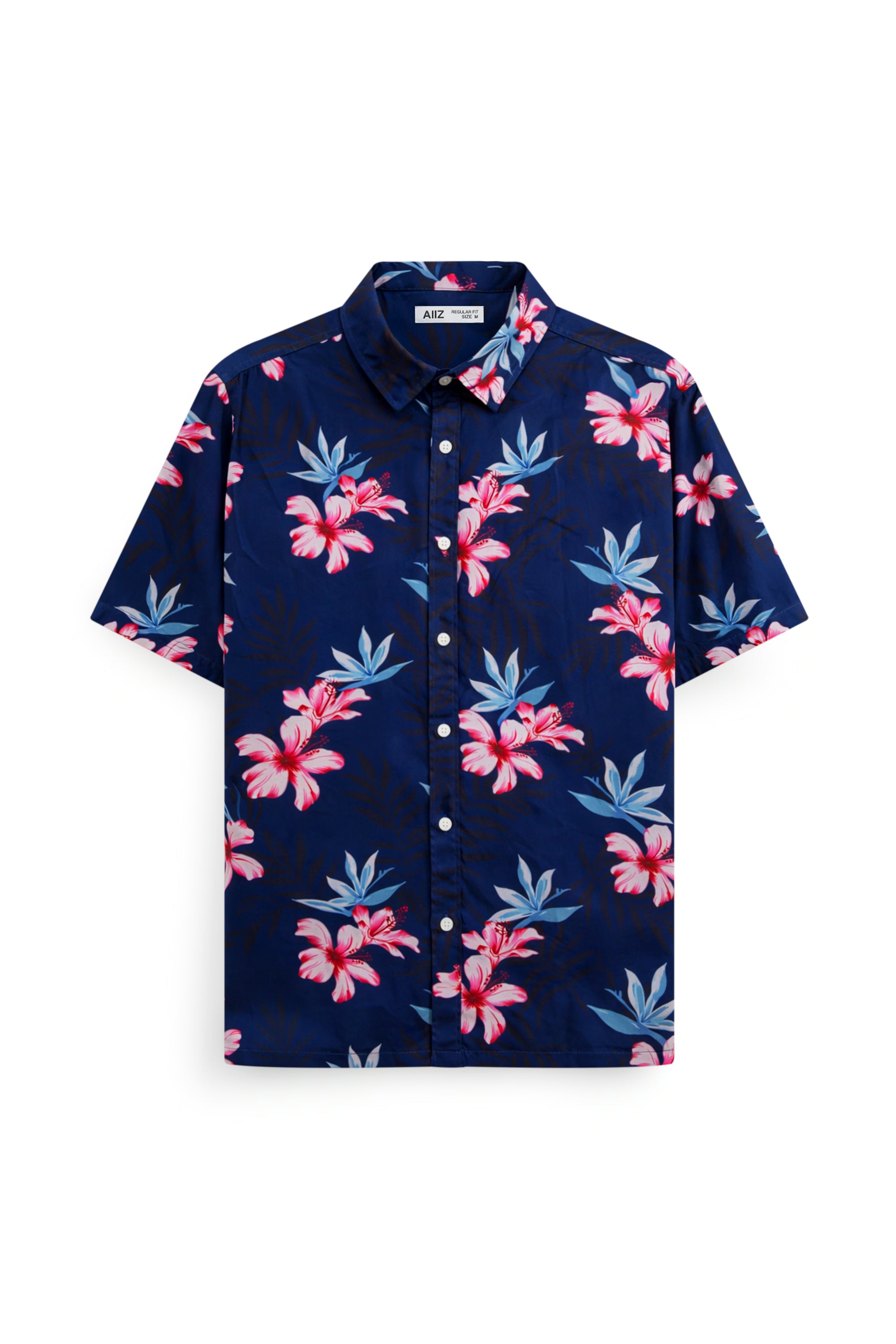 AIIZ Men’s Songkran Floral Short-Sleeve Shirt – 100% Rayon