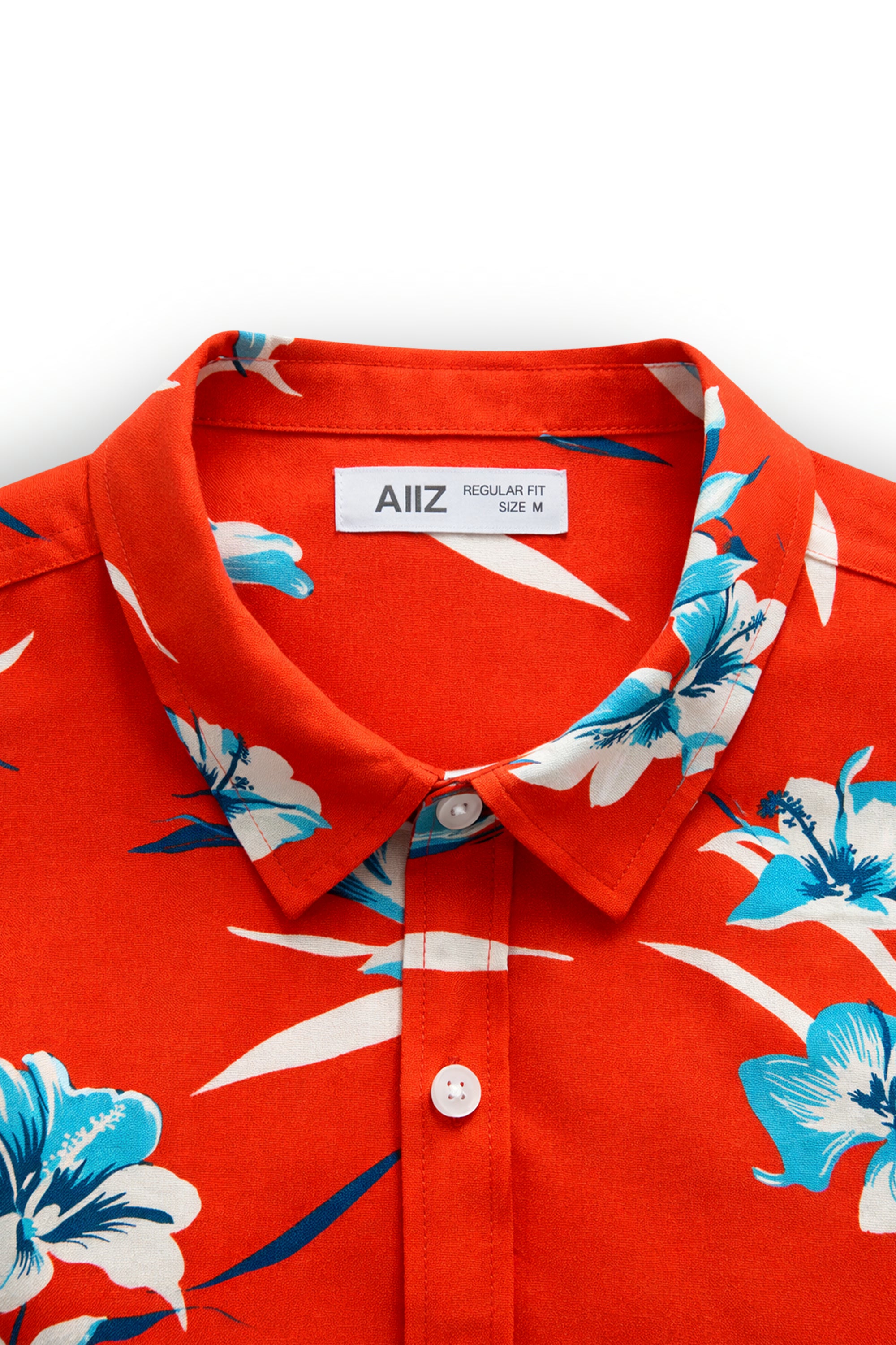 AIIZ Men’s Songkran Floral Short-Sleeve Shirt – 100% Rayon
