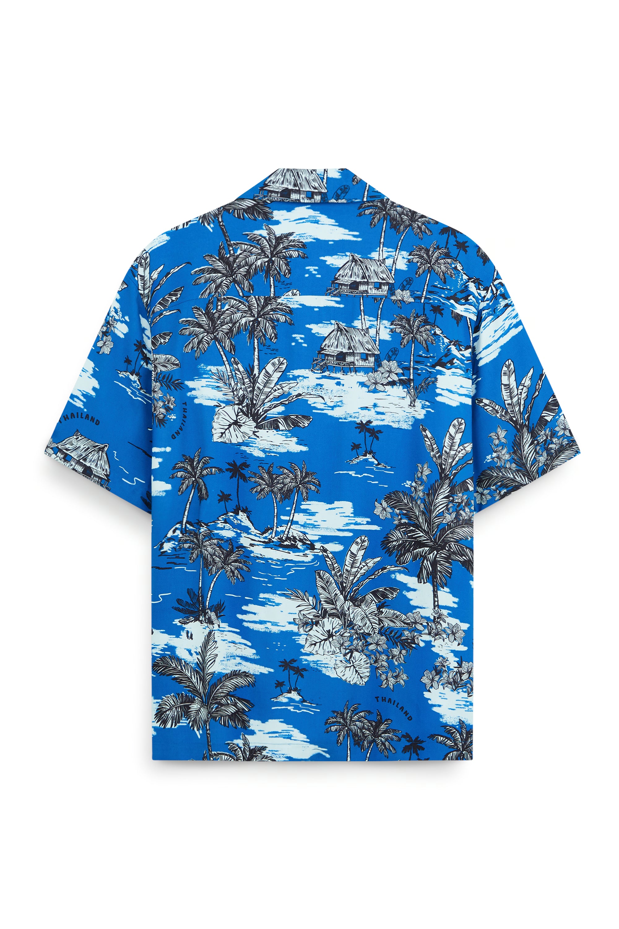 AIIZ Men’s Hawaiian Summer Print Short-Sleeve Shirt – 100%