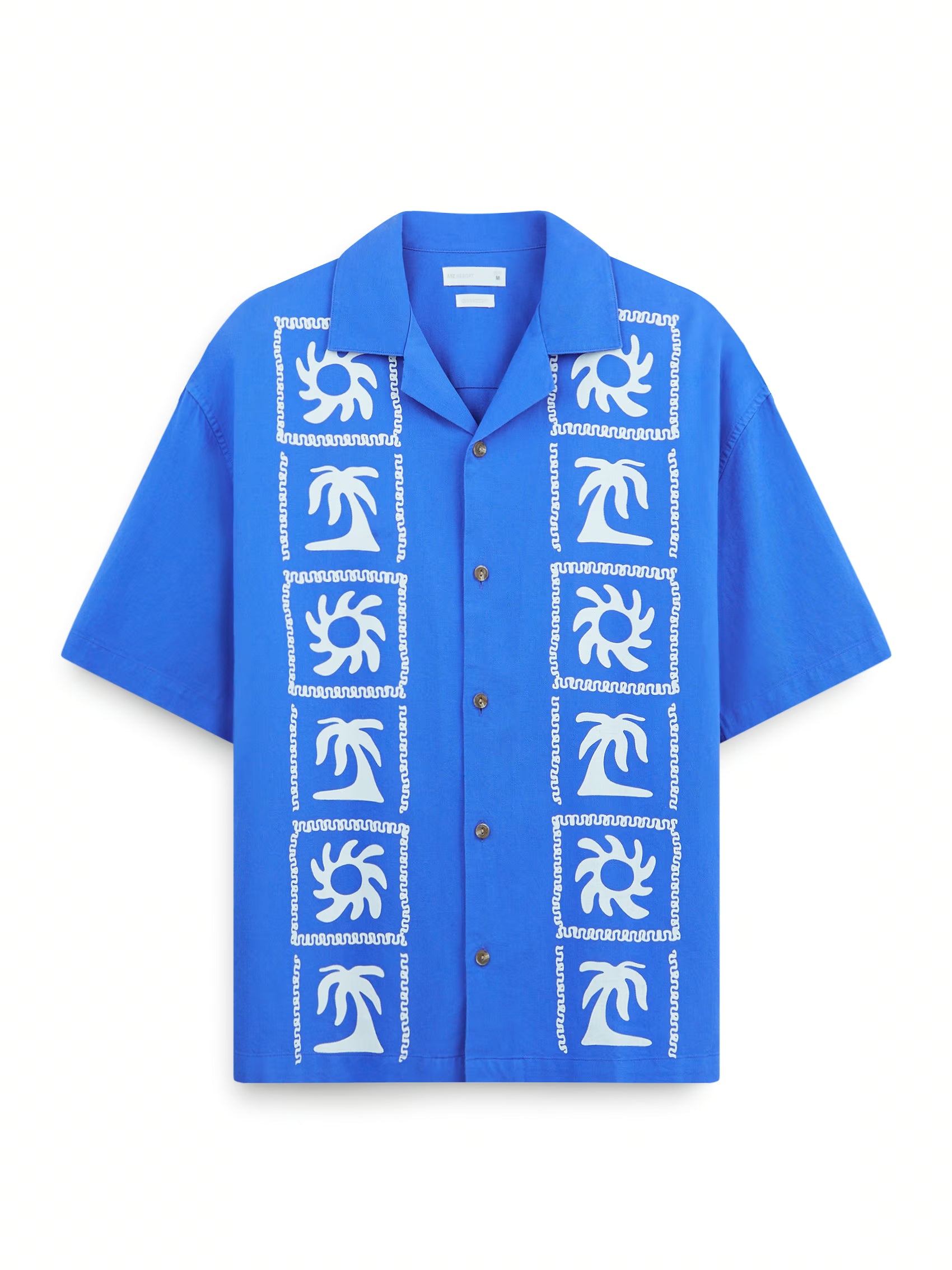 AIIZ Men's Printed Camp Collar Shirt