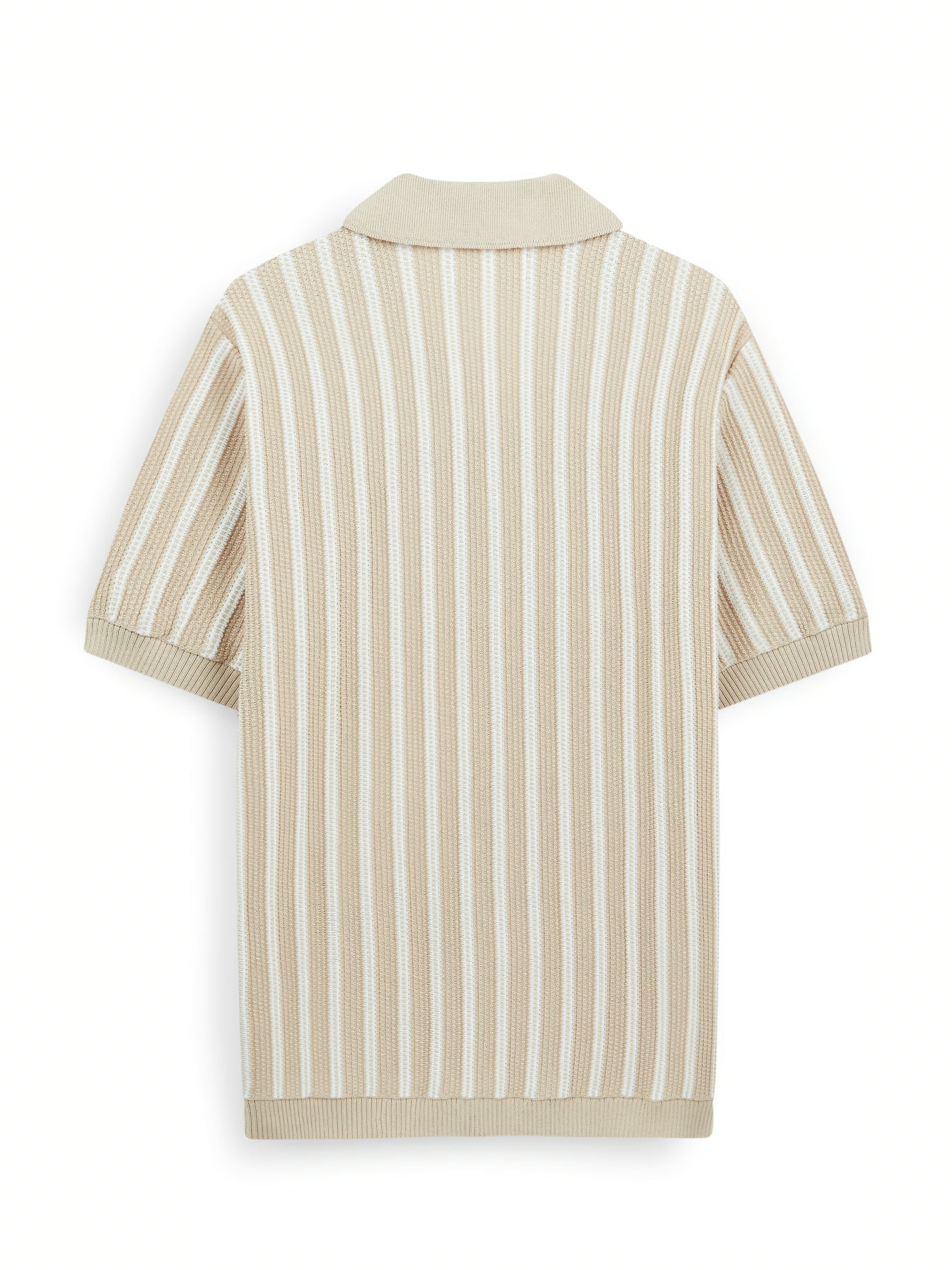 AIIZ Men's Stripe Knitted Short Sleeve Shirt