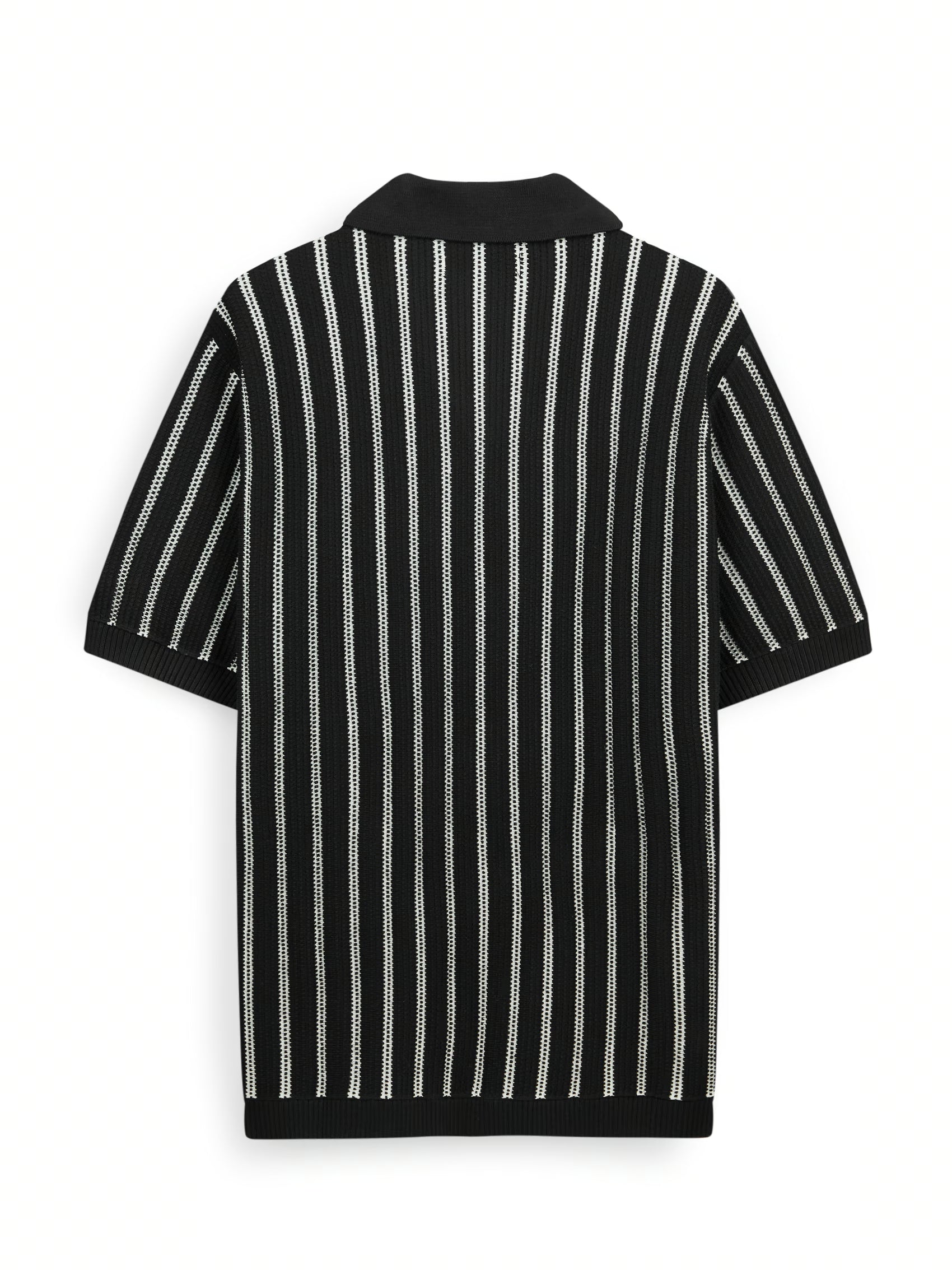 AIIZ Men's Stripe Knitted Short Sleeve Shirt