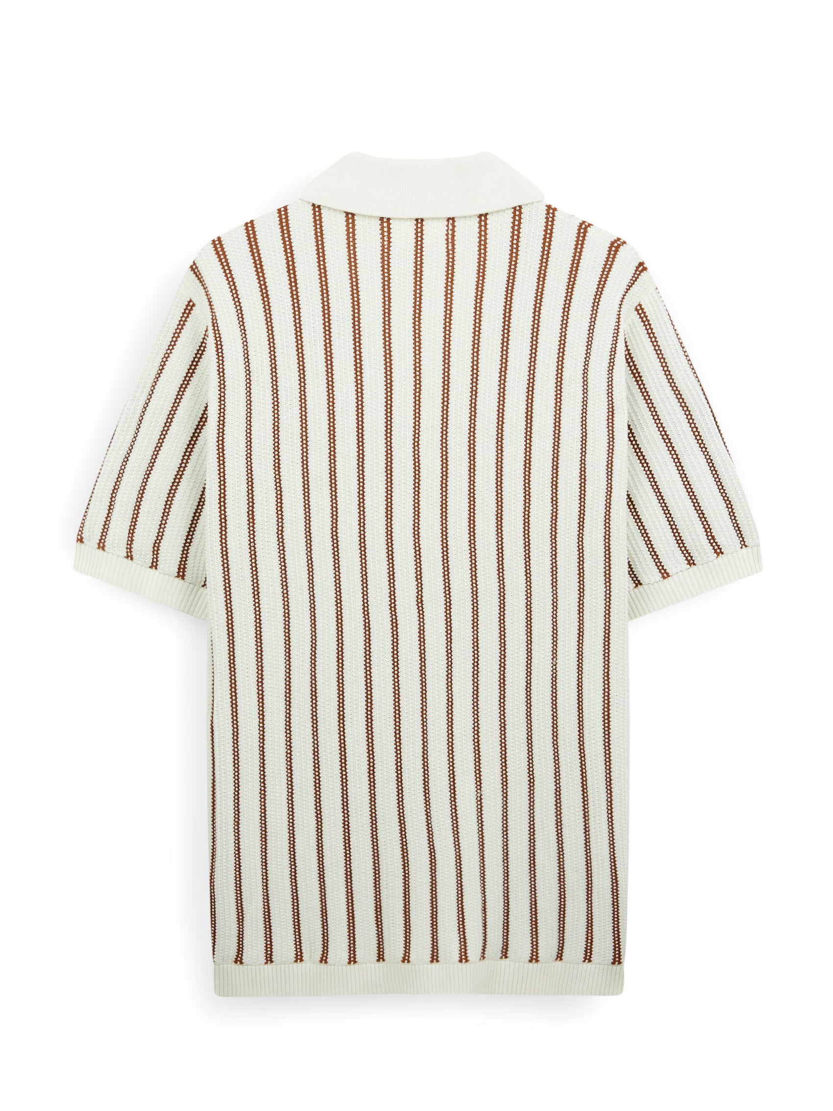 AIIZ Men's Stripe Knitted Short Sleeve Shirt