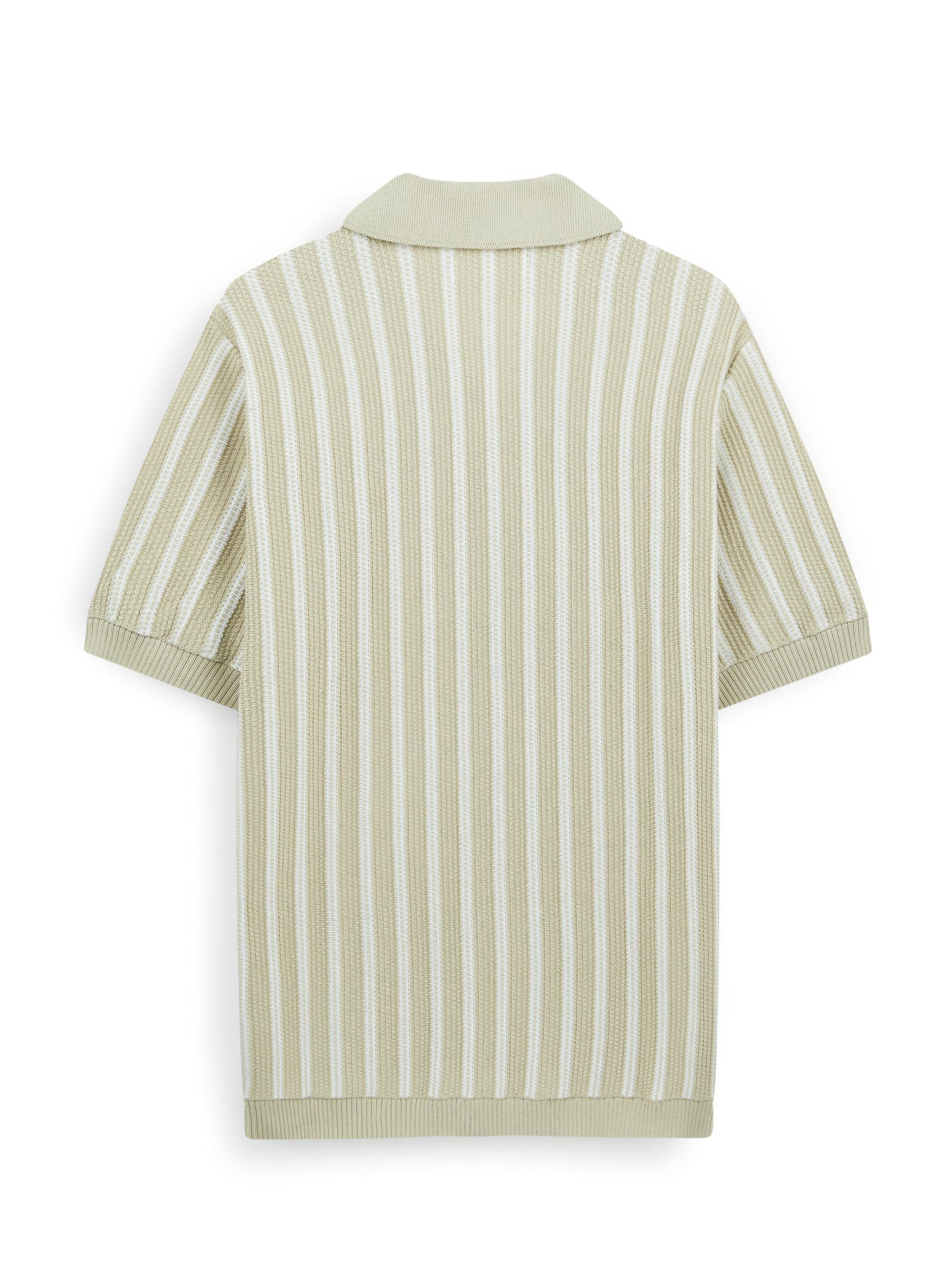 AIIZ Men's Stripe Knitted Short Sleeve Shirt