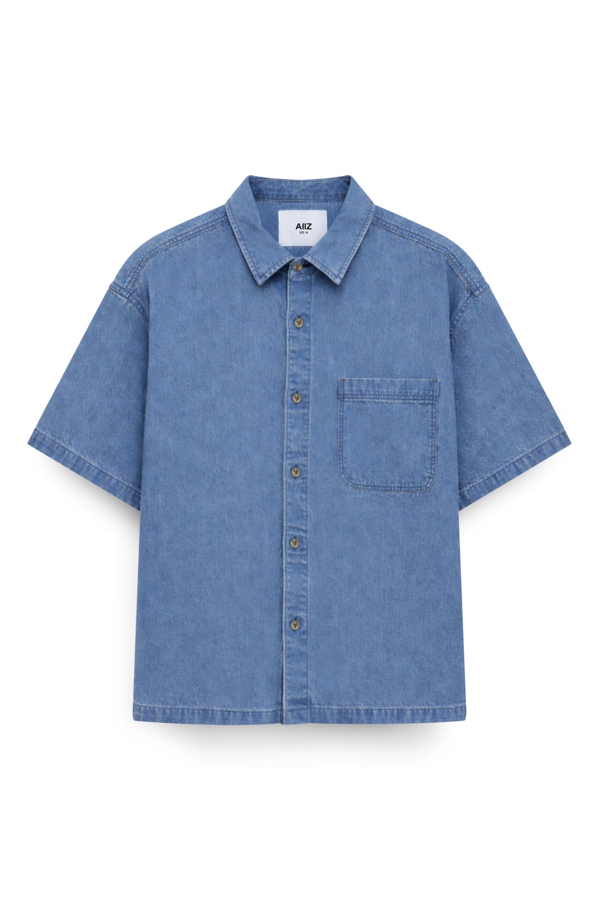 AIIZ Men’s Short Sleeve Denim Shirt