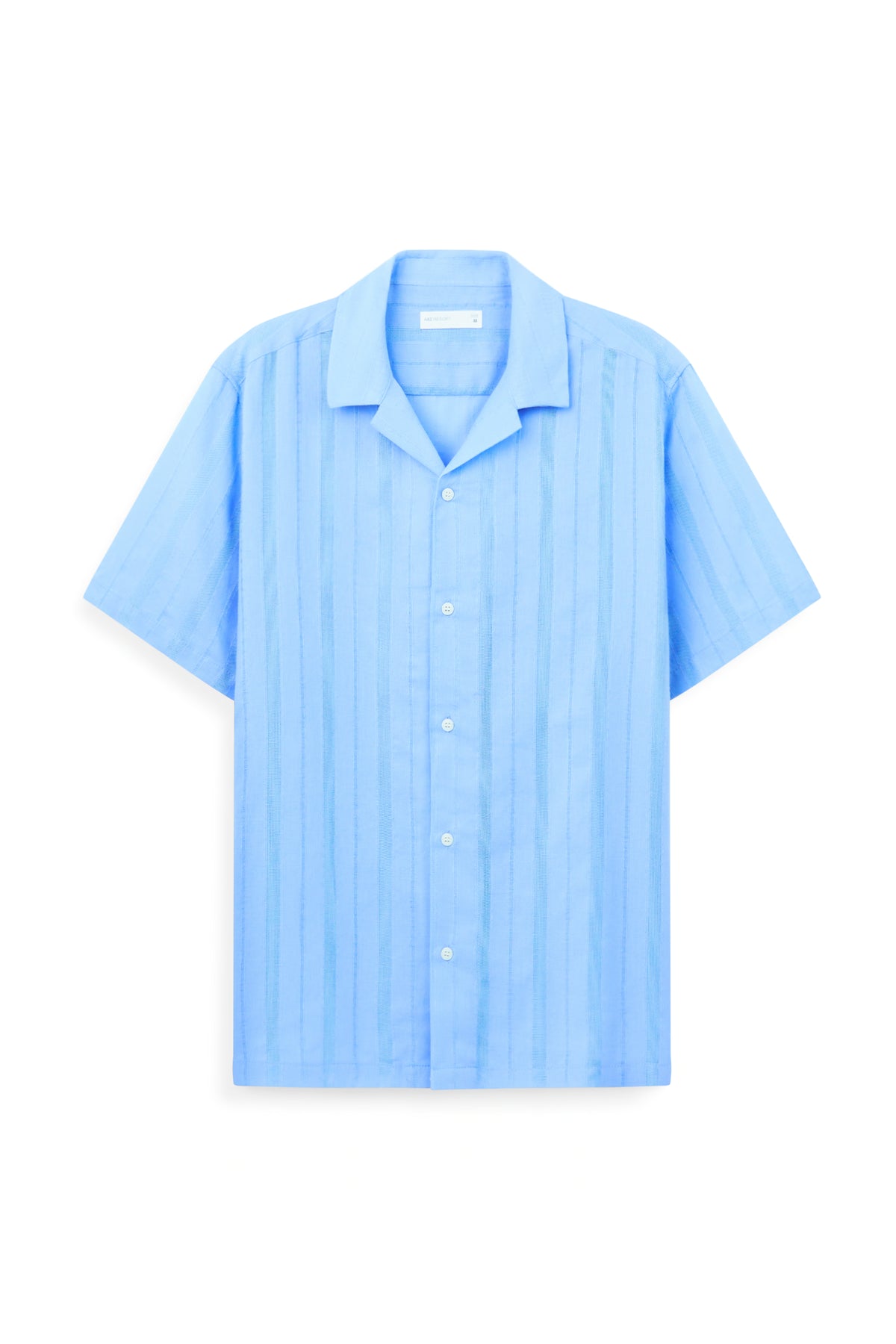 AIIZ Men's Stripe Short Sleeve Shirt (Blue / S)